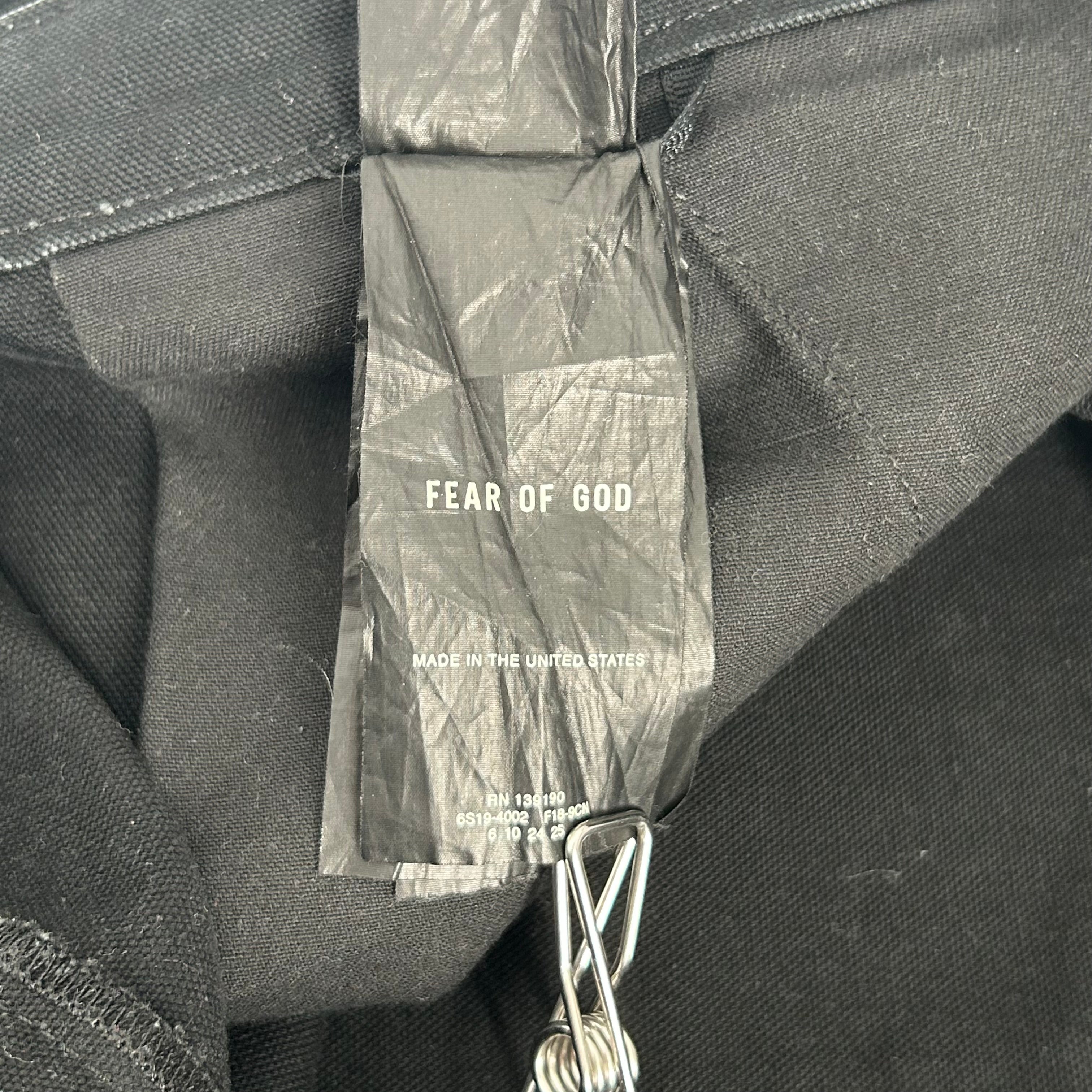 FEAR OF GOD/Straight Pants/L/Cotton/BLK/double knee view 4