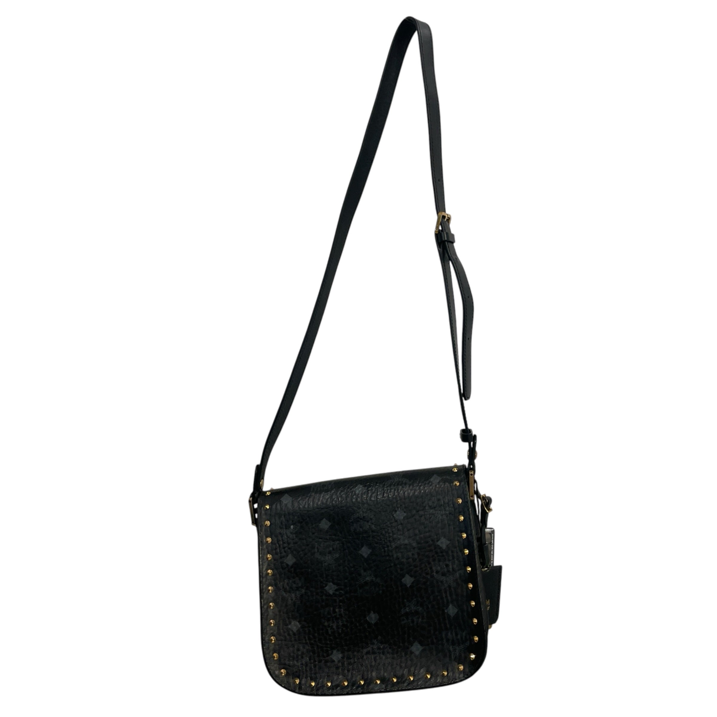 MCM/Cross Body Bag/Monogram/Leather/BLK/GLD HARDWARE BLK PINCH CLASP view 2