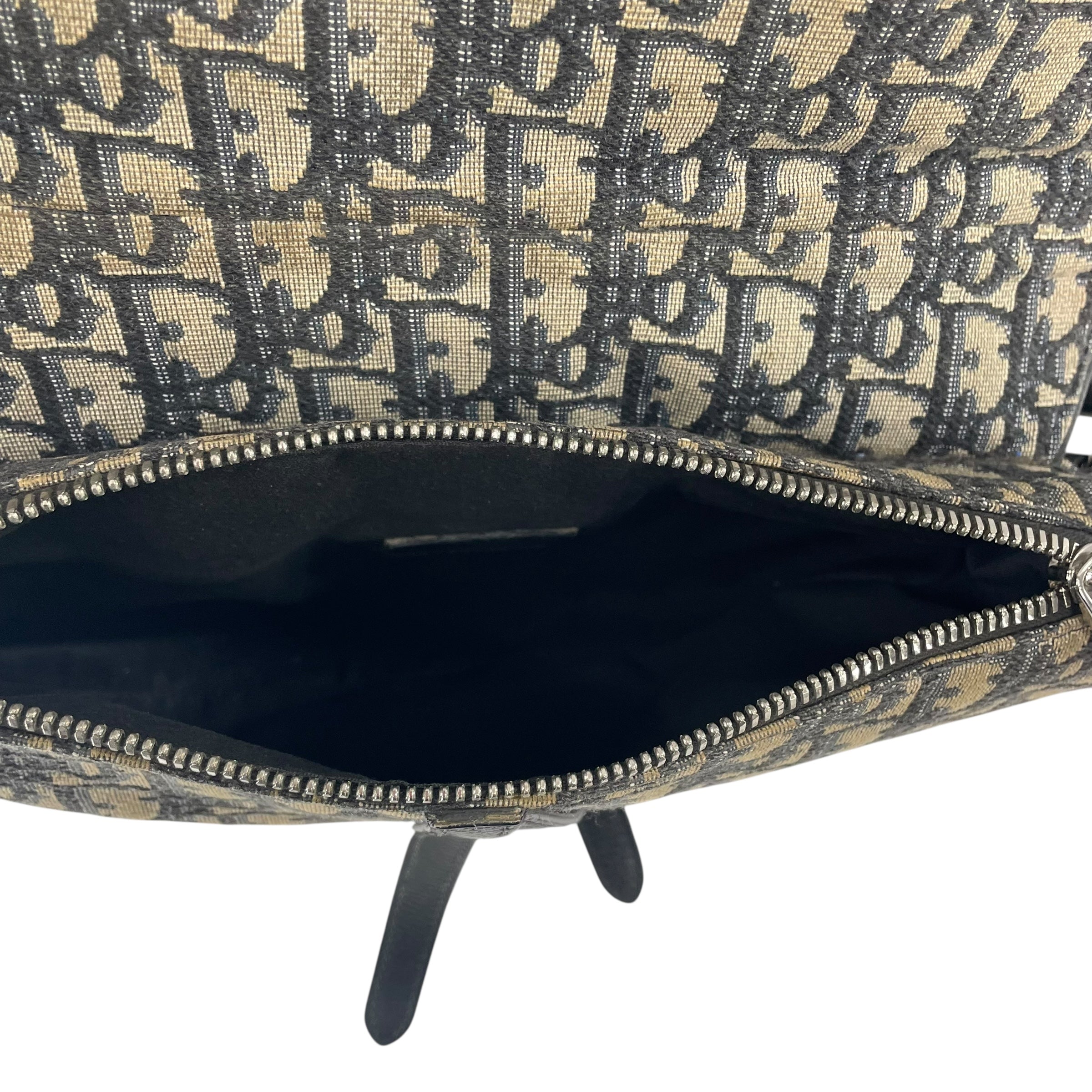 Christian Dior/Cross Body Bag/Monogram/Cotton/GRY/SADDLE + CLIP view 4