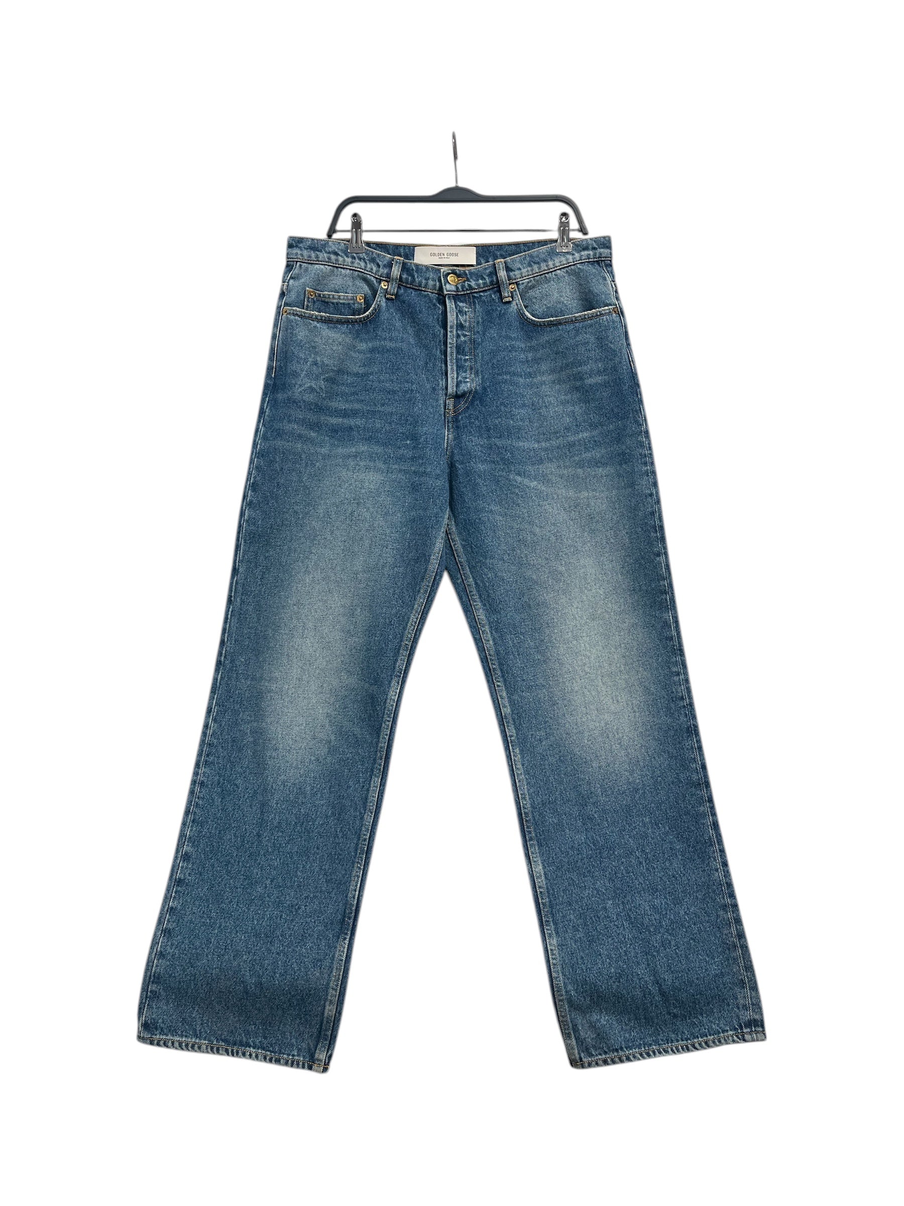 GOLDEN GOOSE/Pants/34/Cotton/BLU/Button Fly/GOLD HRDWR- view 1