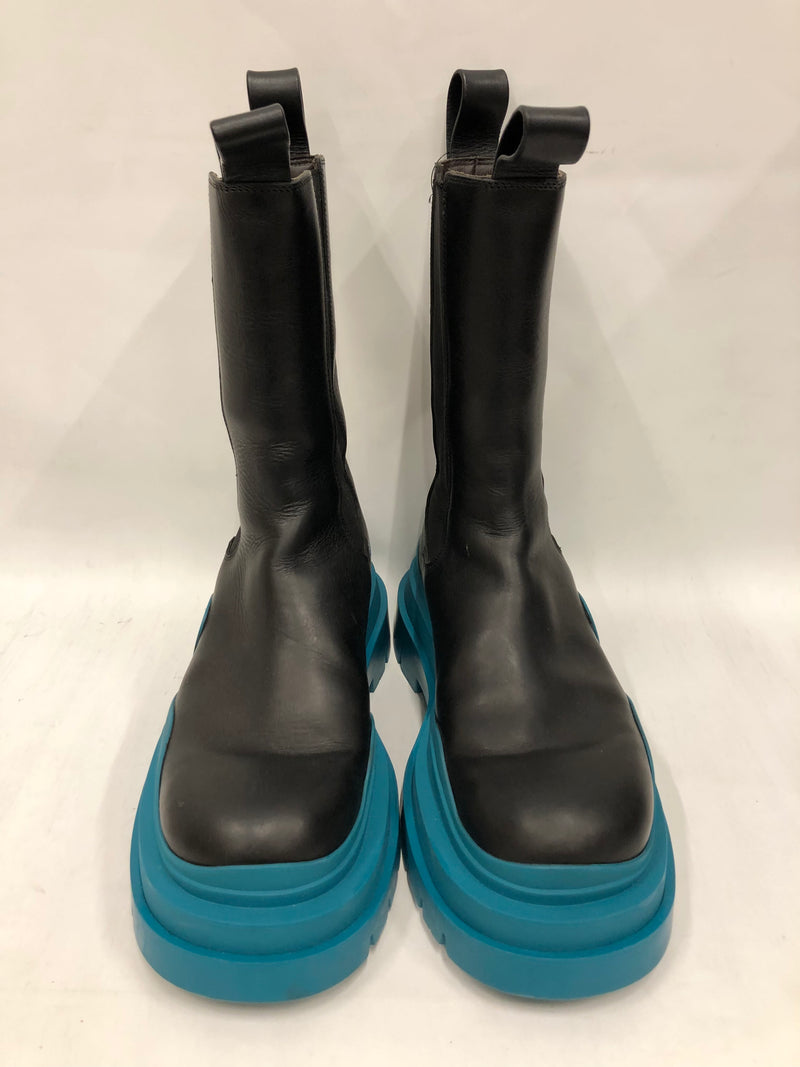 BOTTEGA VENETA/Boots/EU 37.5/Leather/BLK/Blue Sole Boots