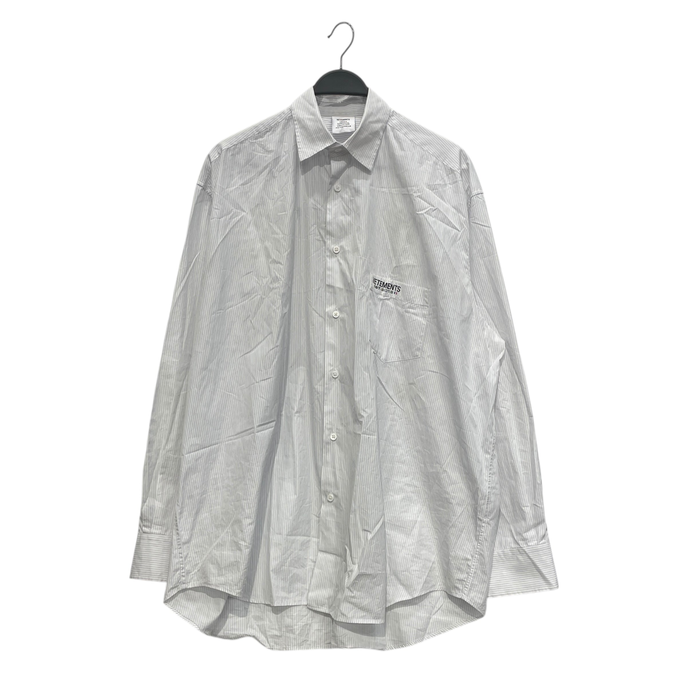 VETEMENTS/France Pin Stripe Button Up Shirt/L view 1