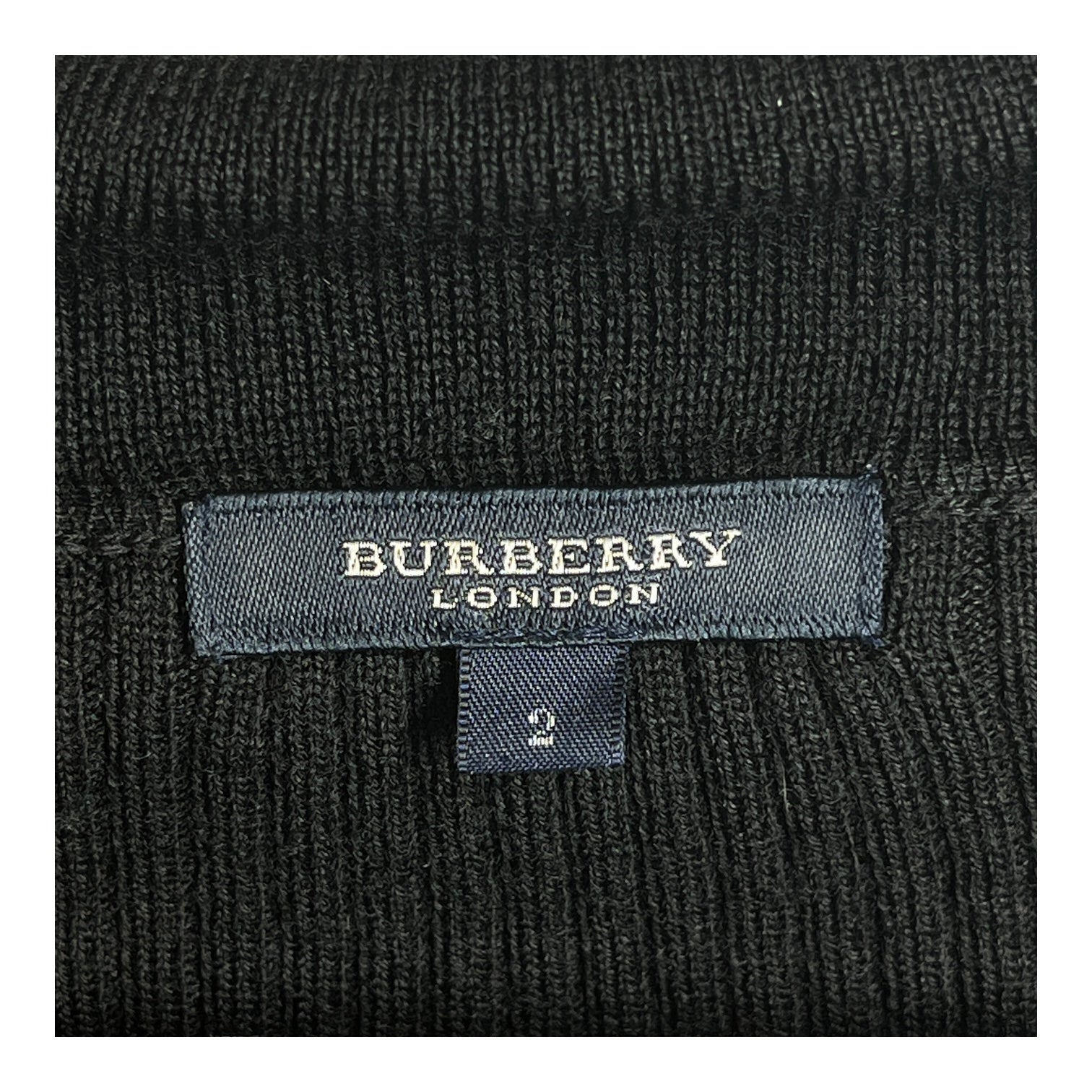BURBERRY LONDON/LS Shirt/2/Cotton/BLK/LEATHER STRING ON FRONT view 3