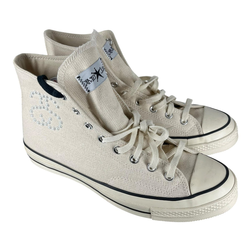 STUSSY/Hi-Sneakers/US 10/Cotton/WHT/pearl logo