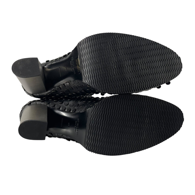 Helmut Lang/Heels/EU 41/Leather/BLK/SMOKE HOLE HEEL BOOT
