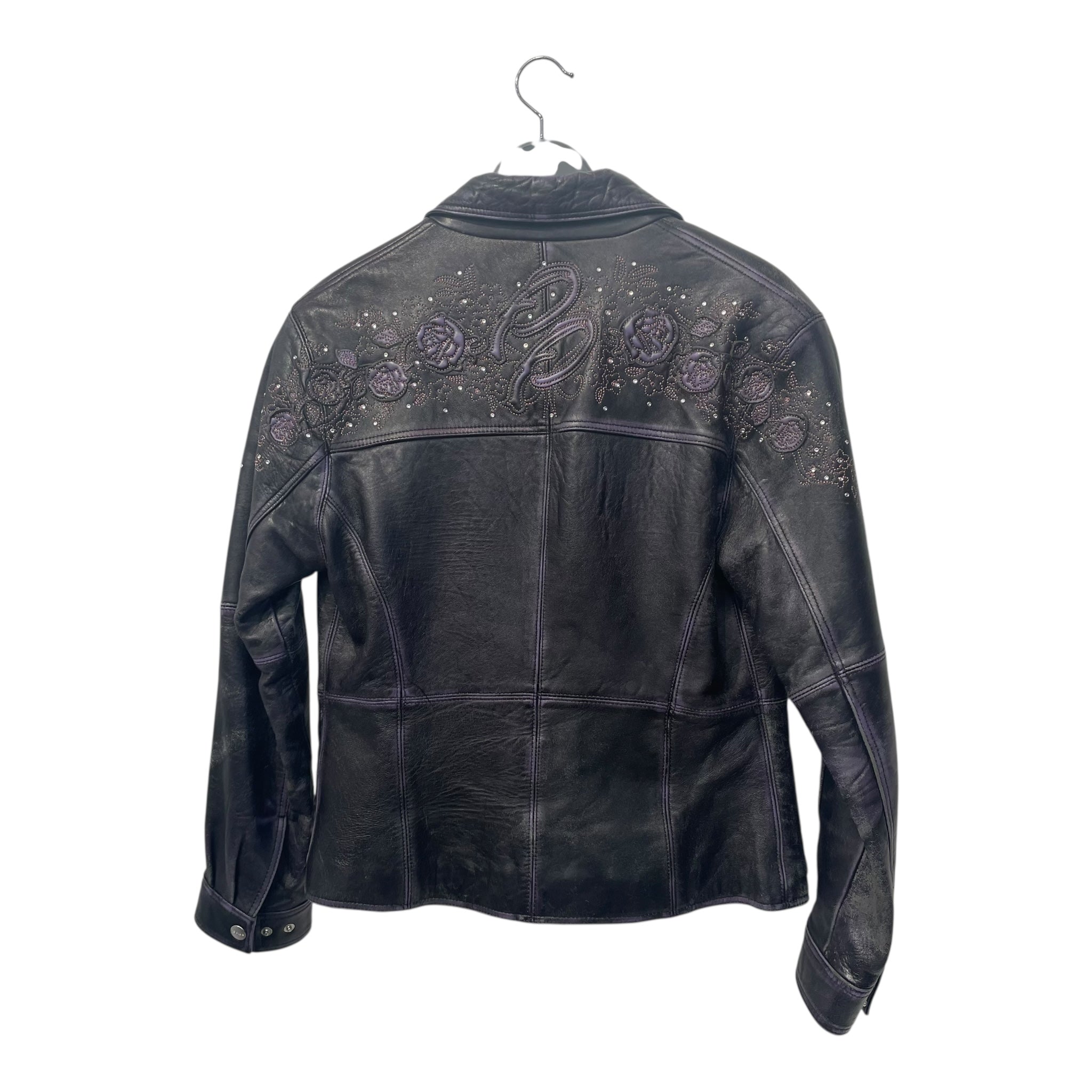 Pelle Pelle/Leather Jkt/S/Leather/BLK/PURPLE ACCENTS BEDAZZLED view 2