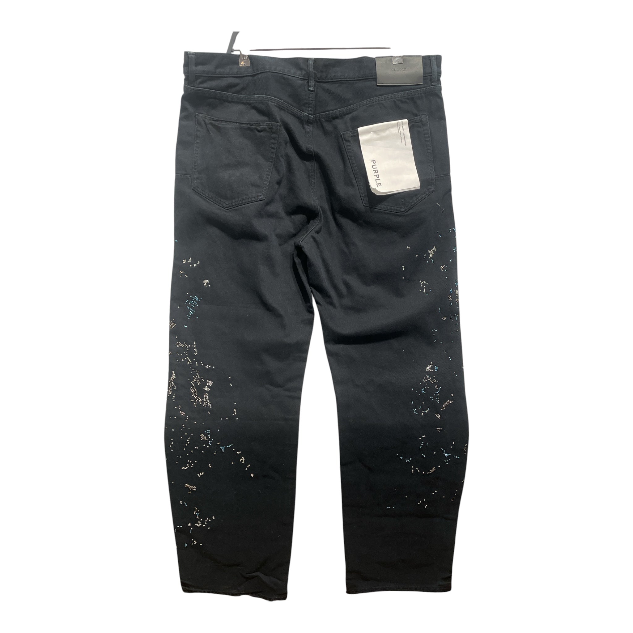 PURPLE BRAND/Straight Pants/40/Cotton/BLK/Beaded Splatter Pants view 2