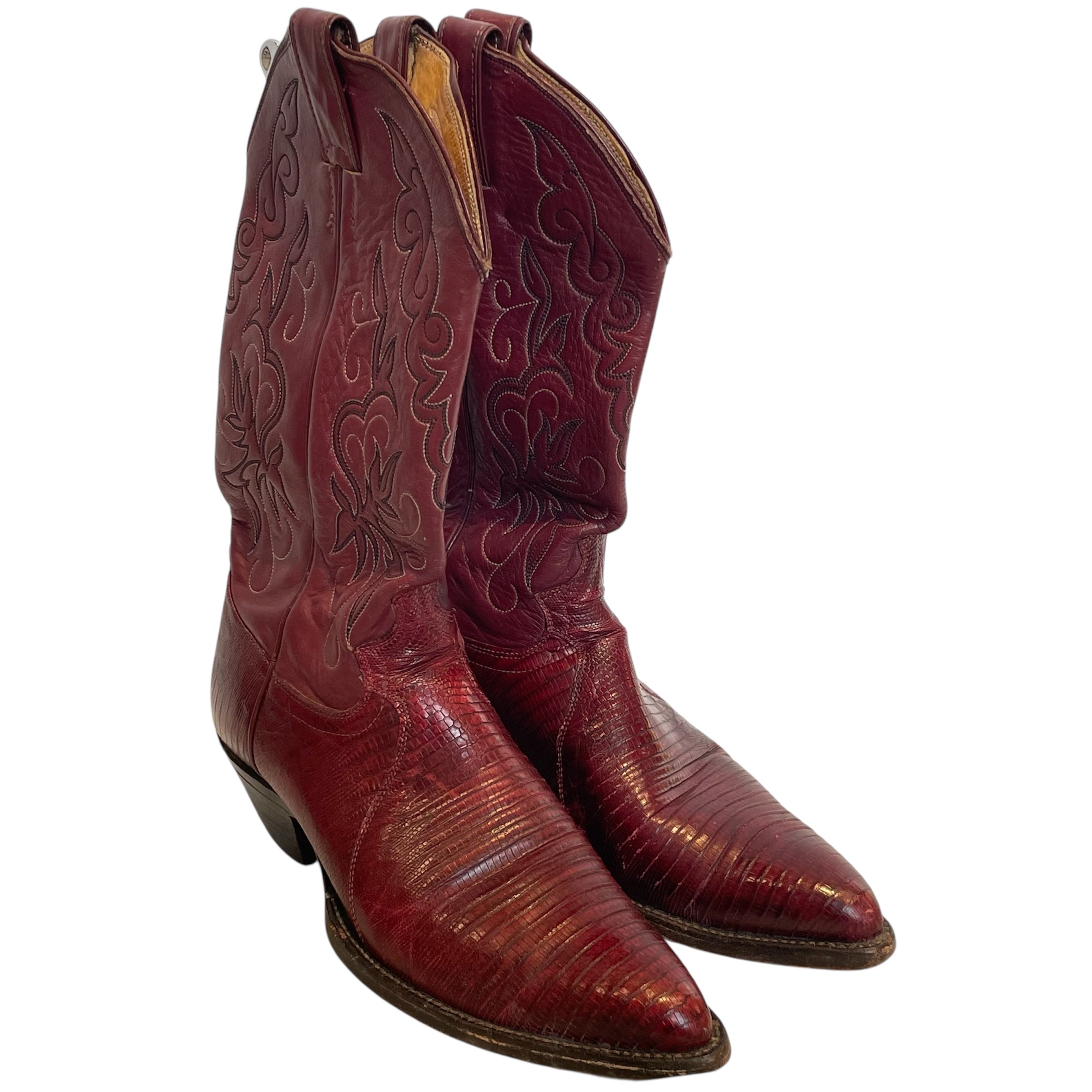 VINTAGE/Cowboy Boots/US 8/Animal Pattern/Leather/BRD/OSTRICH LEG SNIP TOE view 1