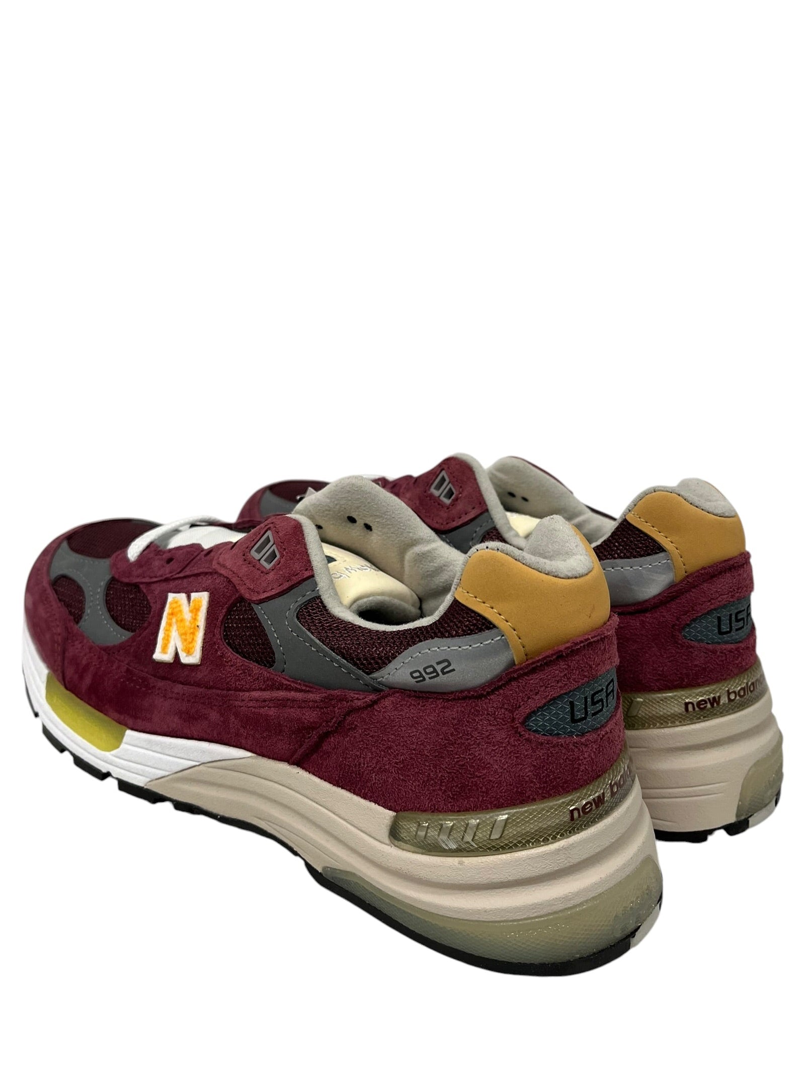 NEW BALANCE/Low-Sneakers/US 8.5/Suede/BRD/992 MAROON SUEDE, TUFFED LOGO view 2