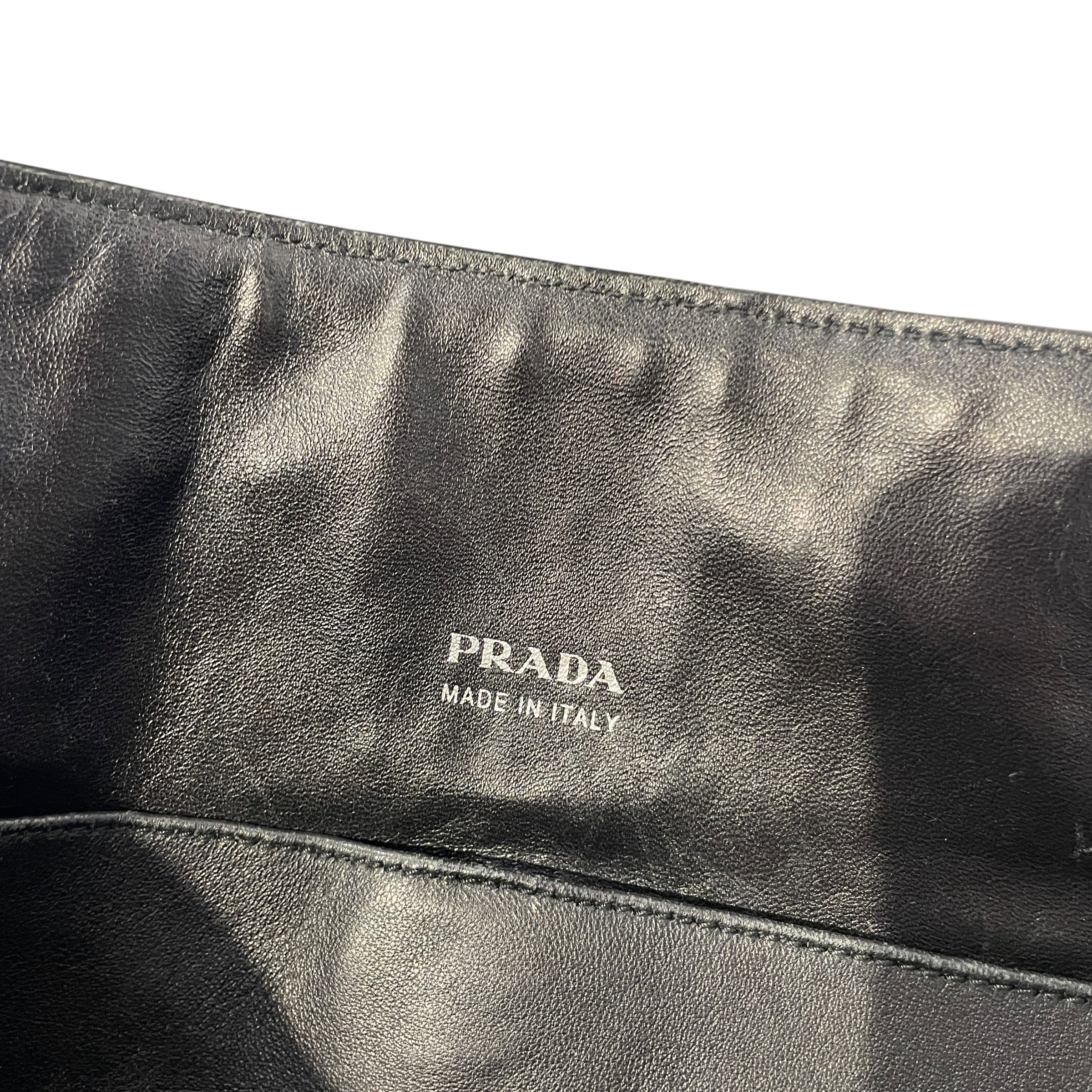 PRADA/Tote Bag/Stripe/Leather/BLK/WHITE/BROWN/TRI-COLOR view 6