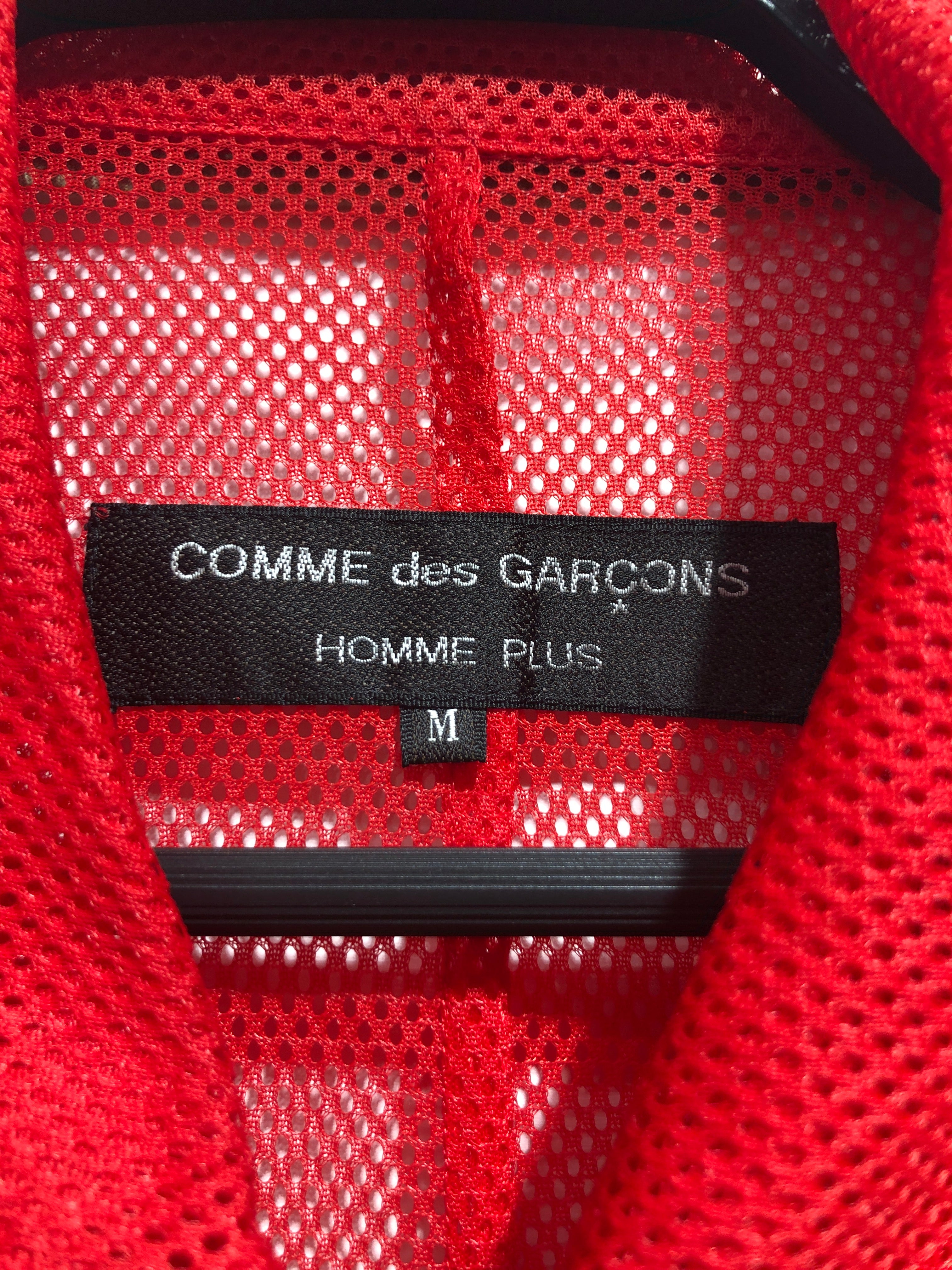 COMME des GARCONS HOMME PLUS/LS Shirt/M/RED/mesh full-zip shirt view 3