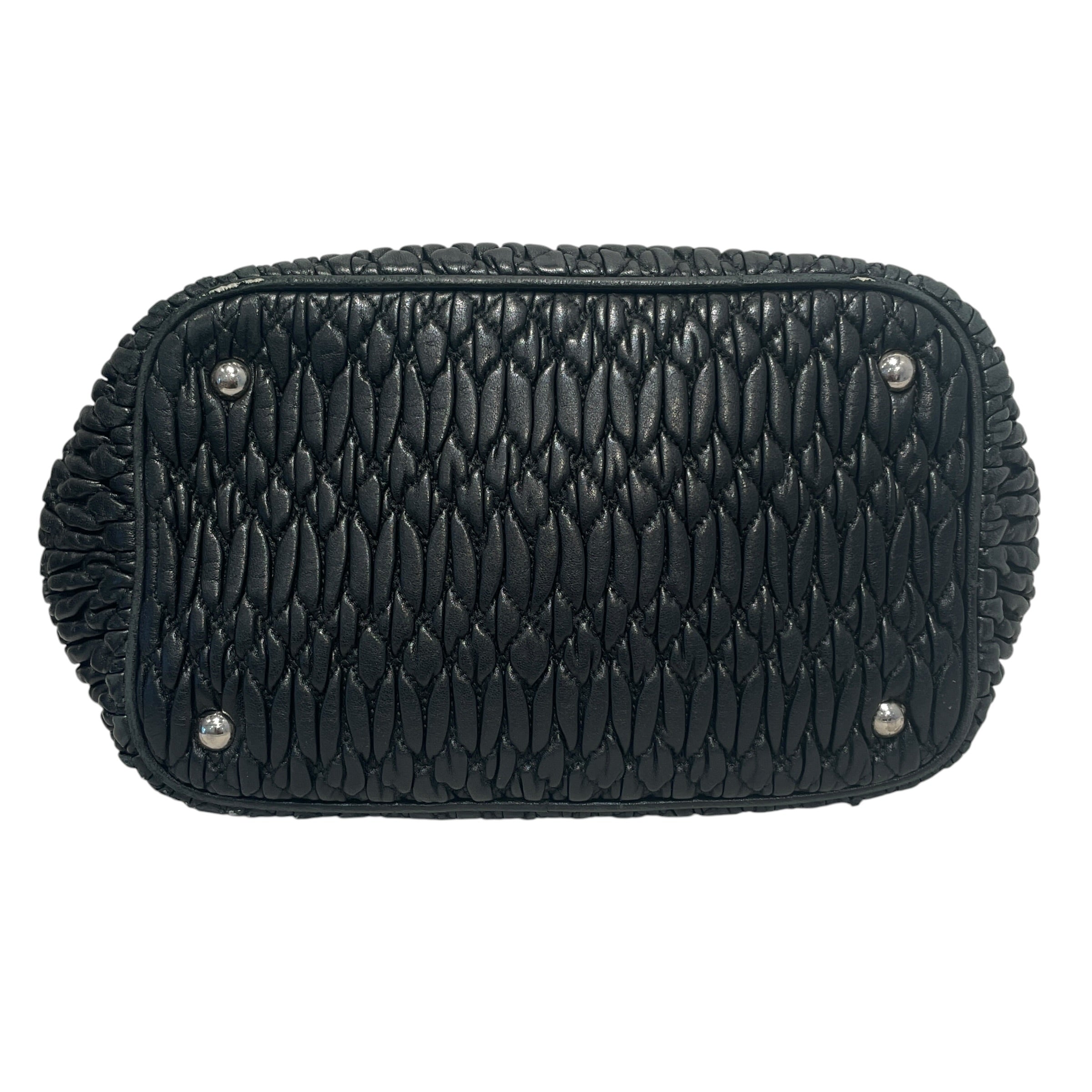 MIU MIU/Hand Bag/Leather/BLK/Matelasse Hand Bag view 3