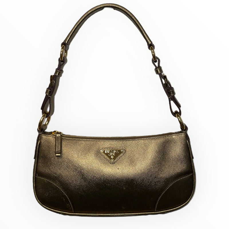 PRADA/Hand Bag/Leather/GLD/SAFFIANO LUX SHOULDER BAG