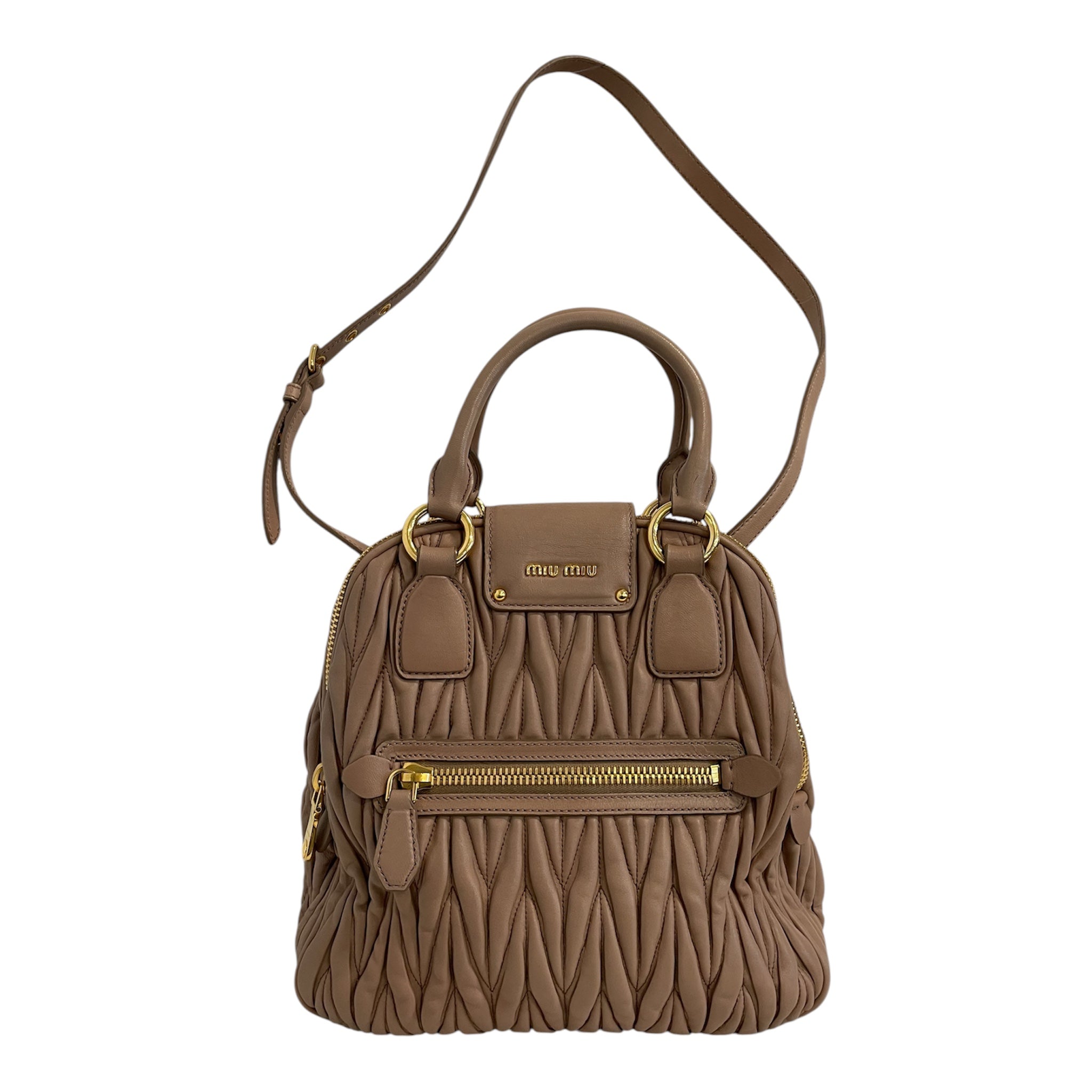 MIU MIU/Bag/Leather/BEG/Matelasse nappa pink beige view 2