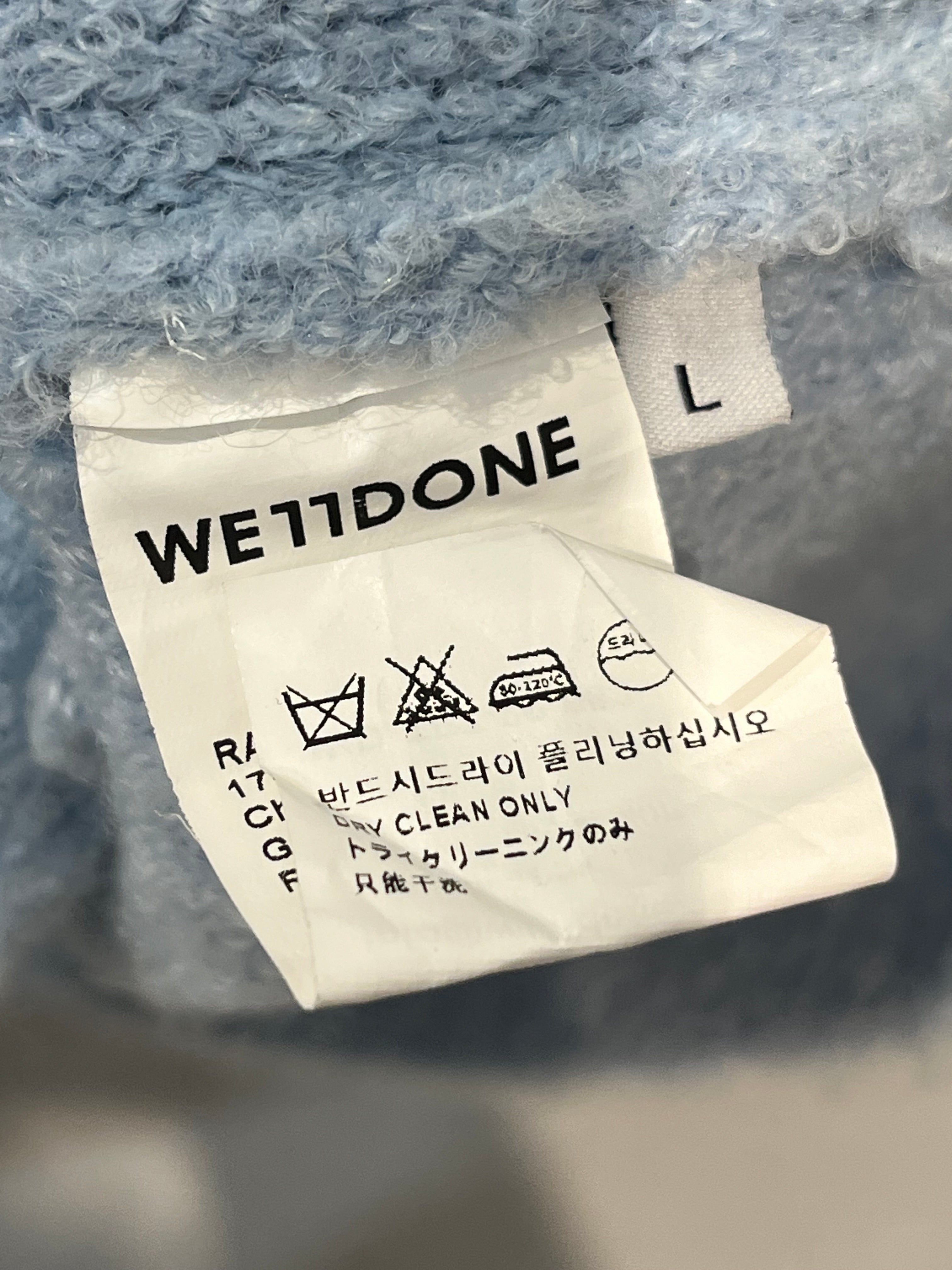 WE11DONE/Heavy Cardigan/L/Wool/BLU/ view 3