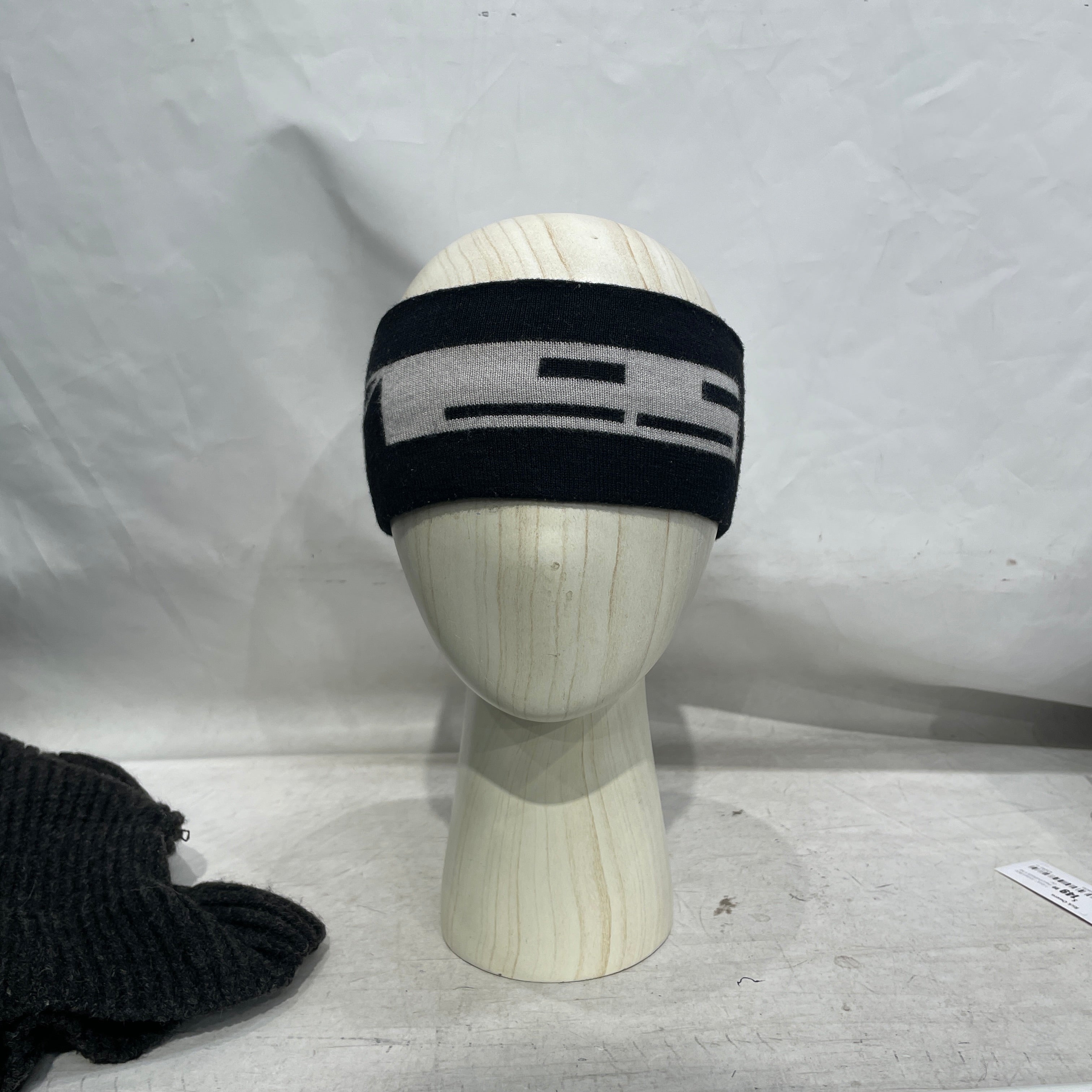 RICK OWENS DRKSHDW/Headwear/Cotton/BLK/M's/HEADBAND WHT LOGO view 1