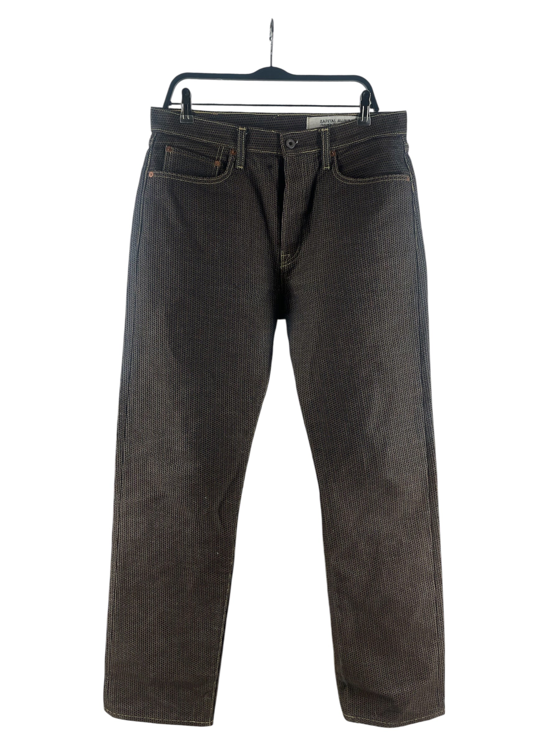 KAPITAL/Straight Pants/36/Denim/BRW/DOWN STITCH BORO view 1