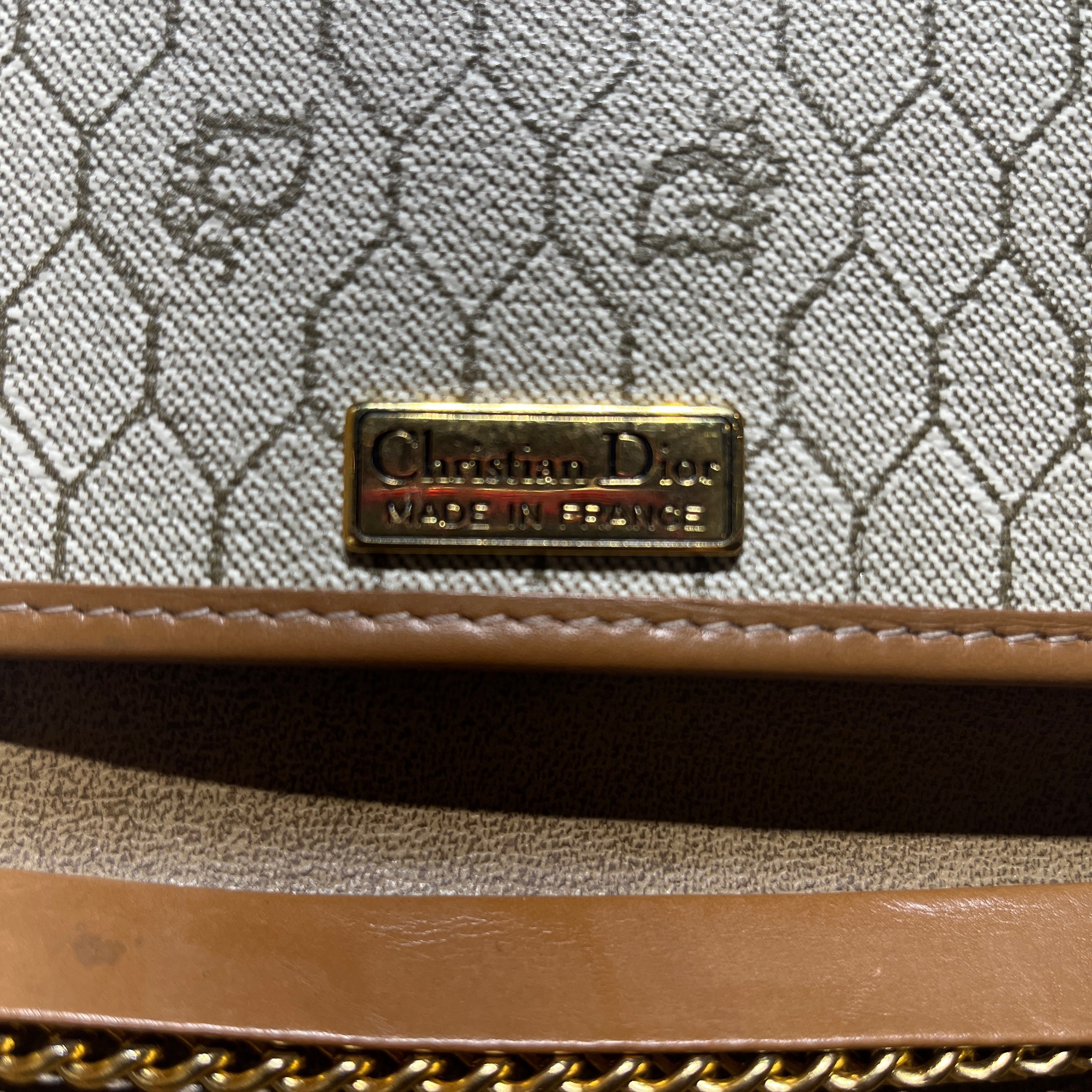 Christian Dior/Cross Body Bag/All Over Print/Leather/CRM/HONEYCOMB view 6