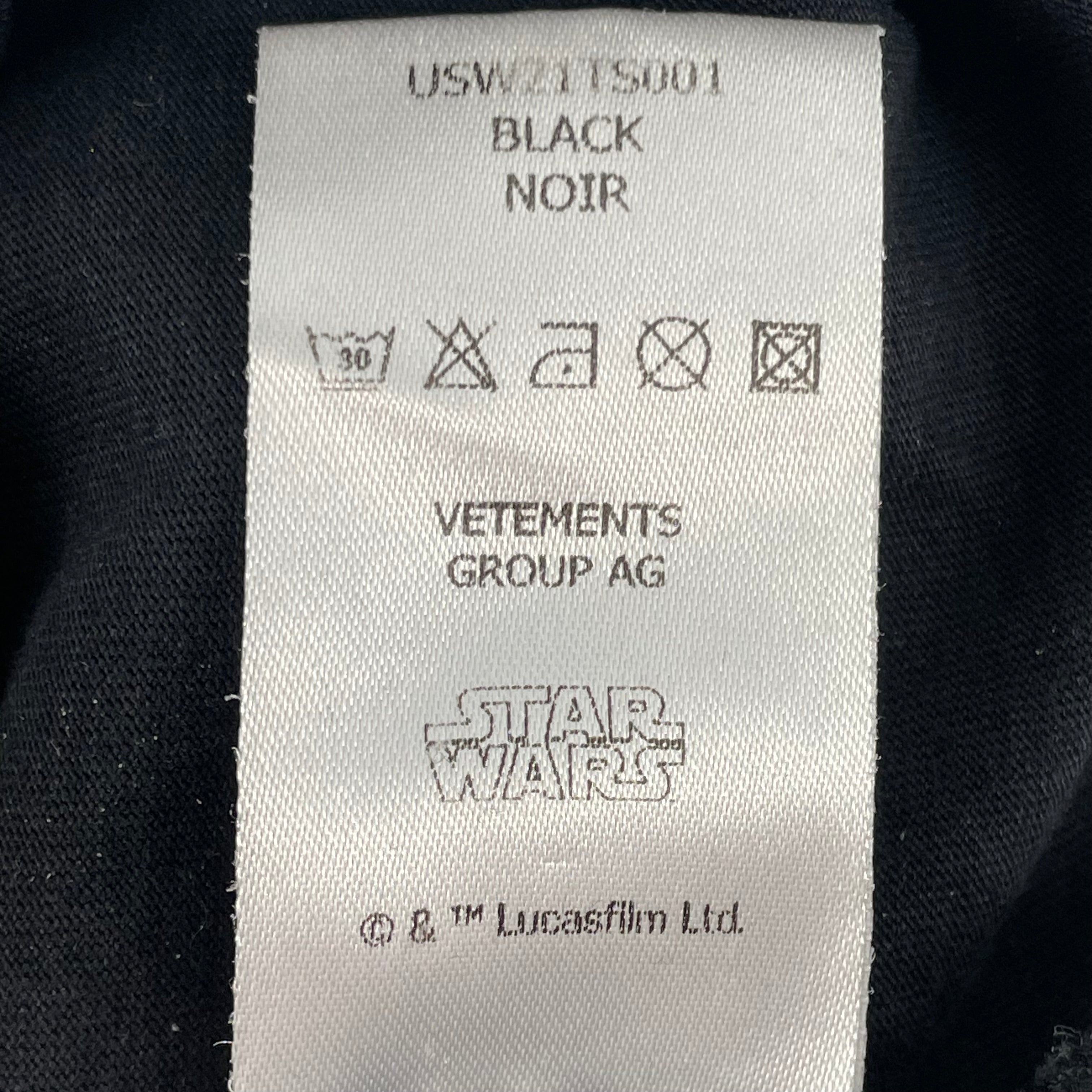 VETEMENTS/T-Shirt/S/Cotton/BLK/Graphic/STAR WARS view 4