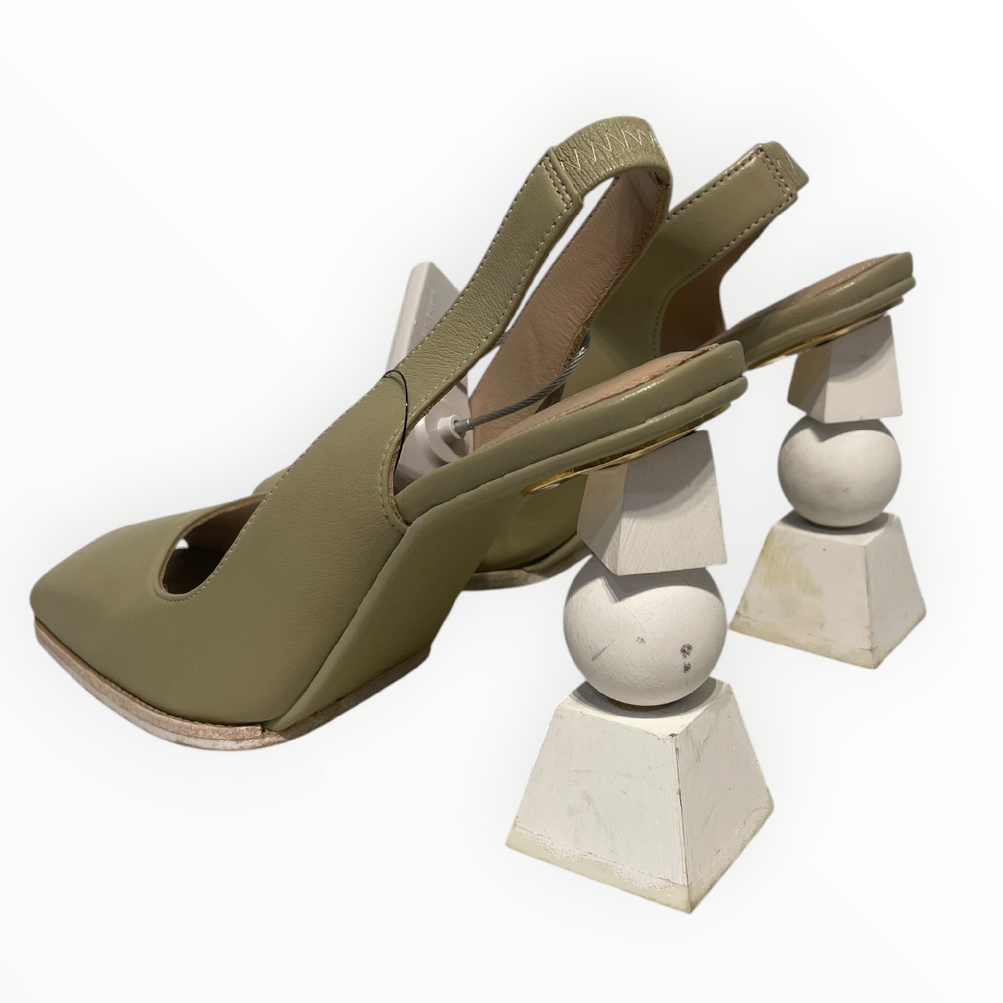 JACQUEMUS/Heels/EU 36/Leather/GRN/SHAPE BLOCK HEEL view 2