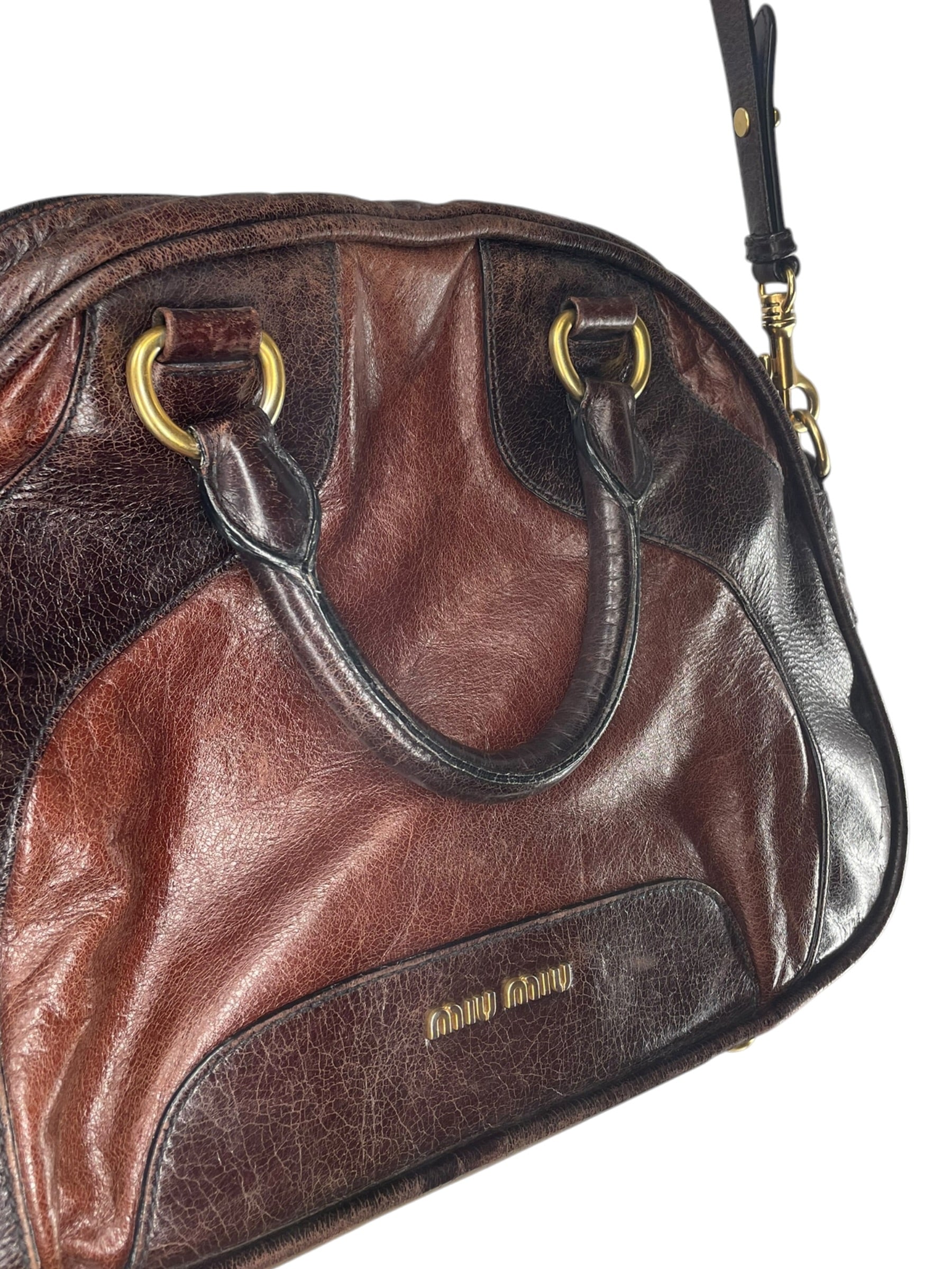 MIU MIU/Bag/Leather/BRW/PATENT LEATHER BOWLING BAG view 6