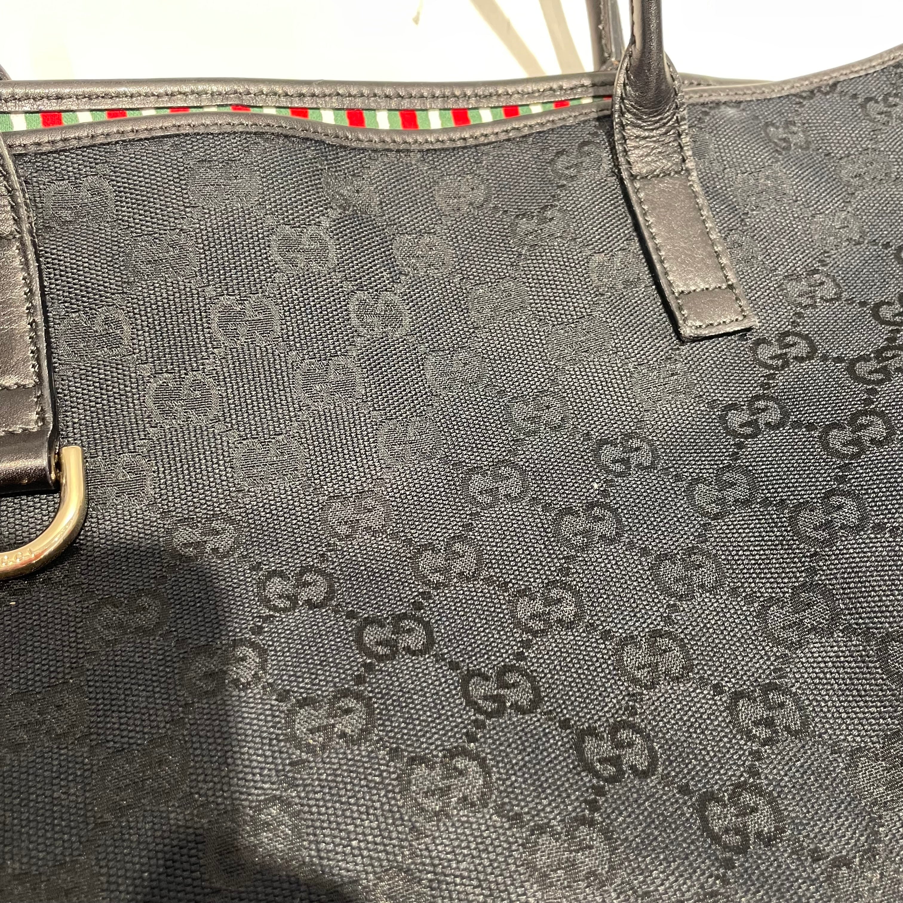 GUCCI/Tote Bag/Monogram/Nylon/BLK/Ophidia Cloth Tote view 6