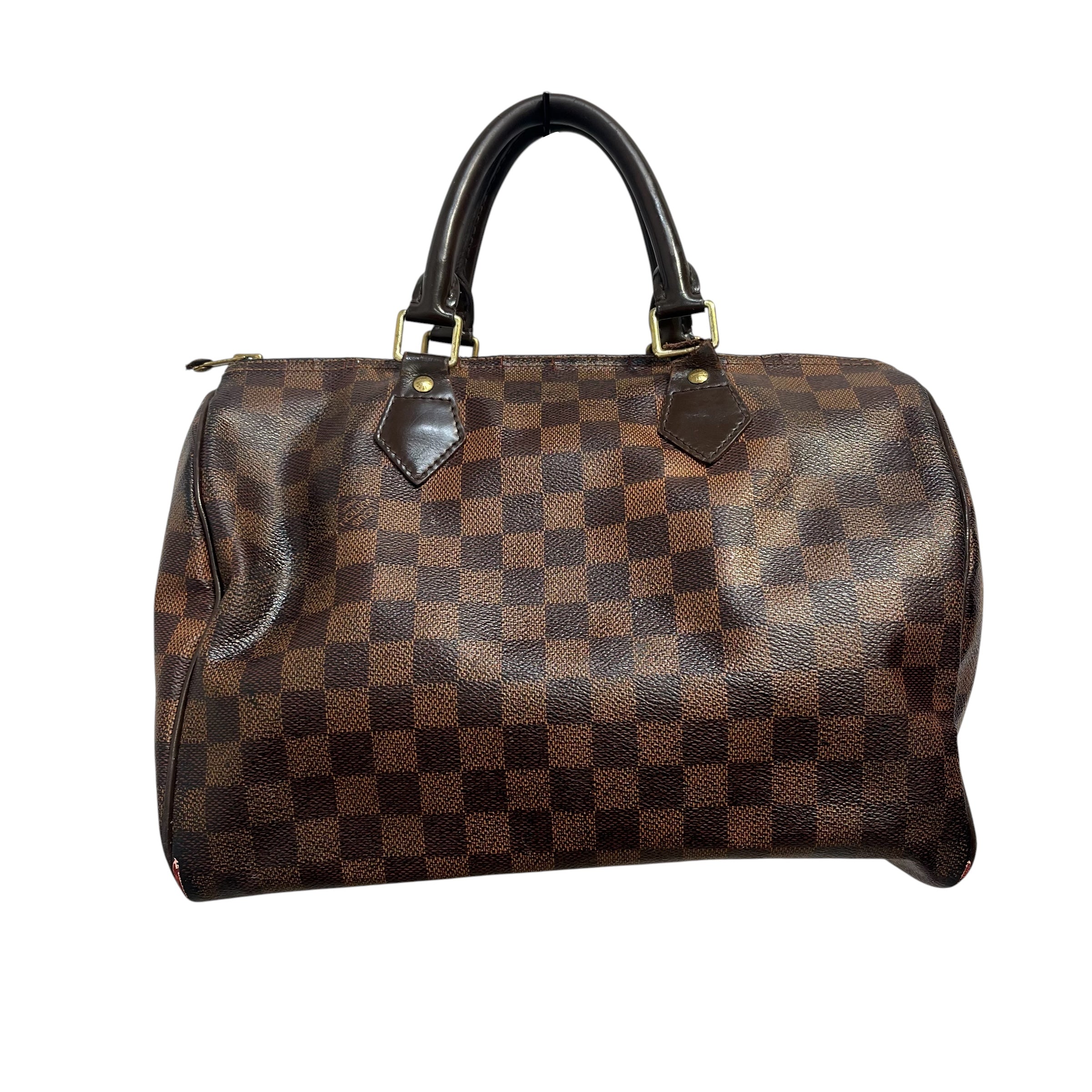 LOUIS VUITTON/Hand Bag/Monogram/Leather/BRW/SPEEDY DAMIER view 2