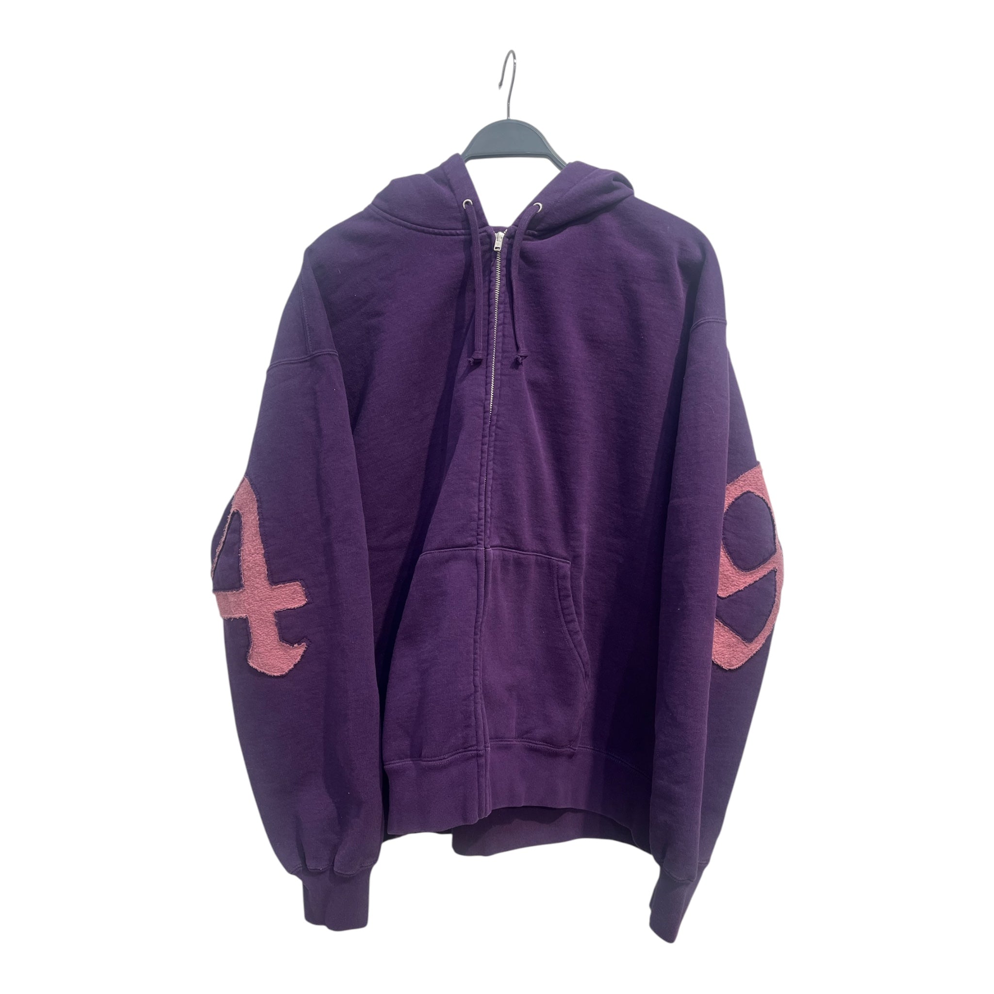 Supreme/Hoodie/XL/Graphic/Cotton/PPL/pink logo cut out back view 1