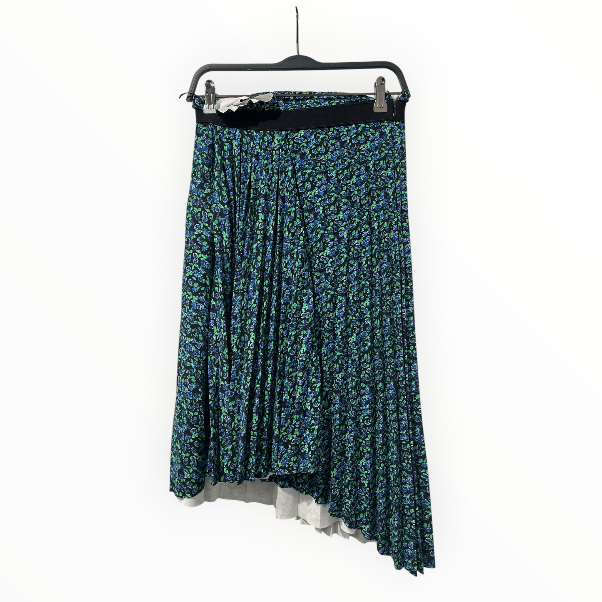 BALENCIAGA/Skirt/36/Floral Pattern/Polyester/BLK/FLORAL PLEATED SKIRT BNWT view 1