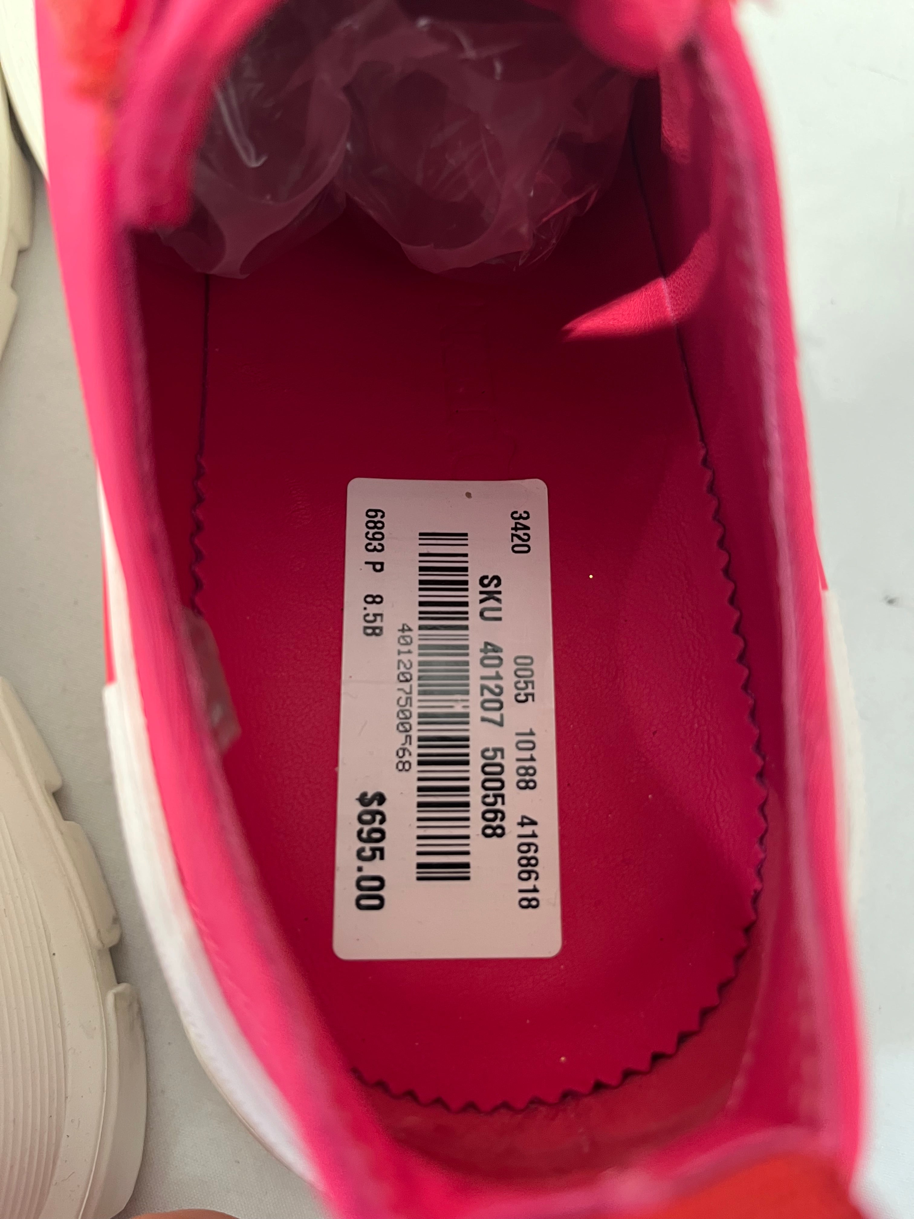 Alexander McQueen/Low-Sneakers/US 7.5/Polyester/PNK/U-Tip/666808 tread slick chunky view 3