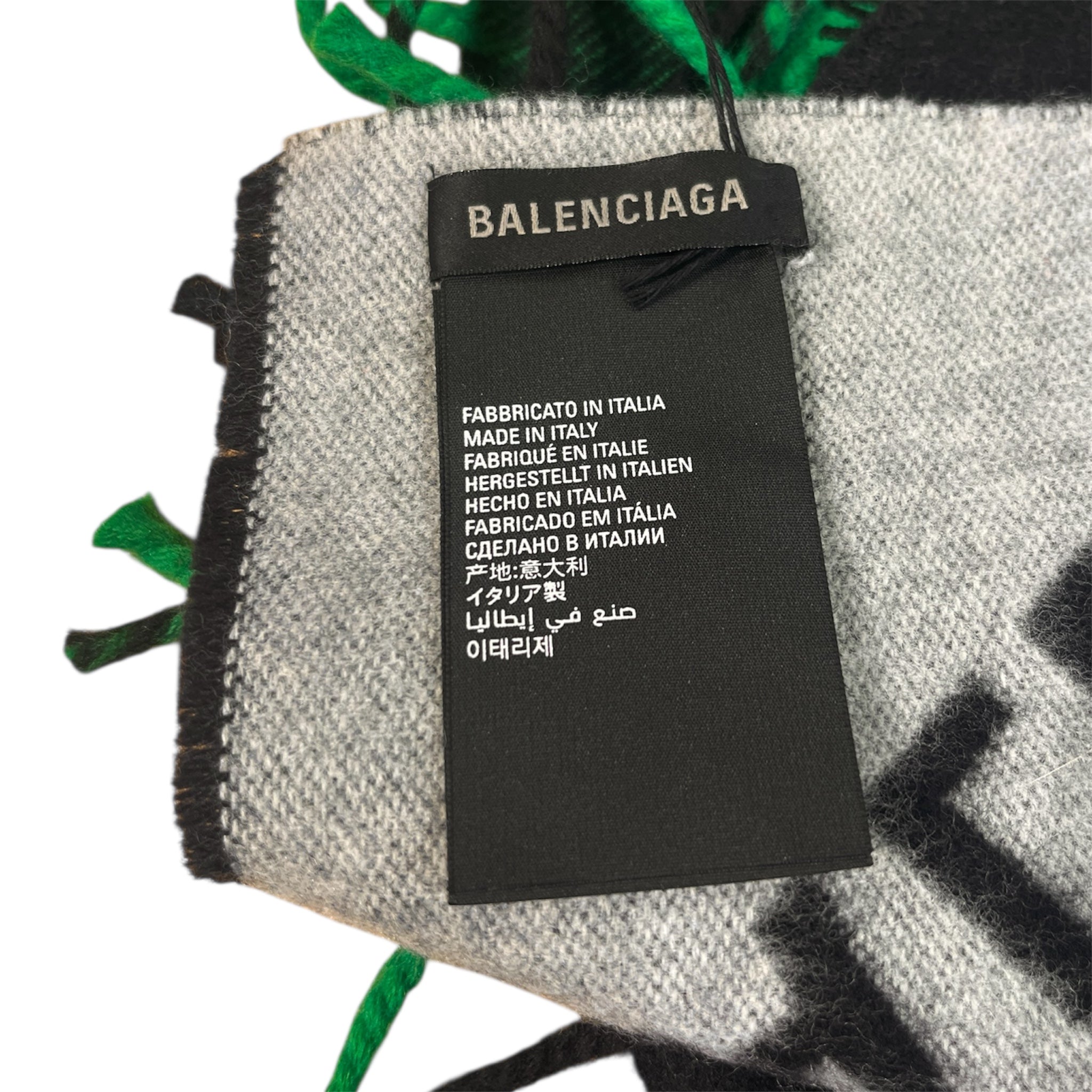 BALENCIAGA/Scarf/Plaid/Wool/GRN/OVER MARCO WOOL view 2