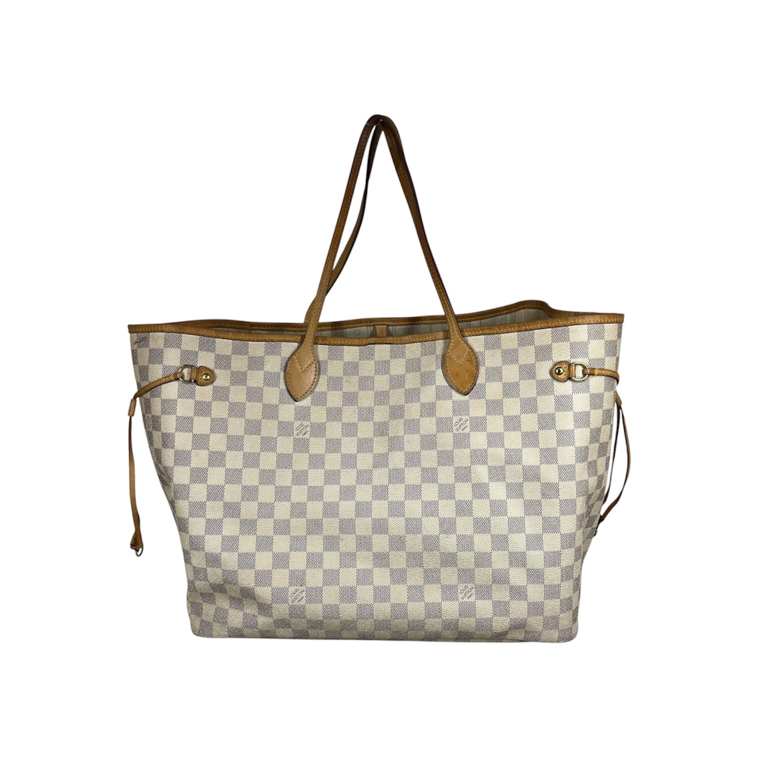 LOUIS VUITTON/Tote Bag/Border/Leather/BEG/DAMIER NEVERFULL GM view 1