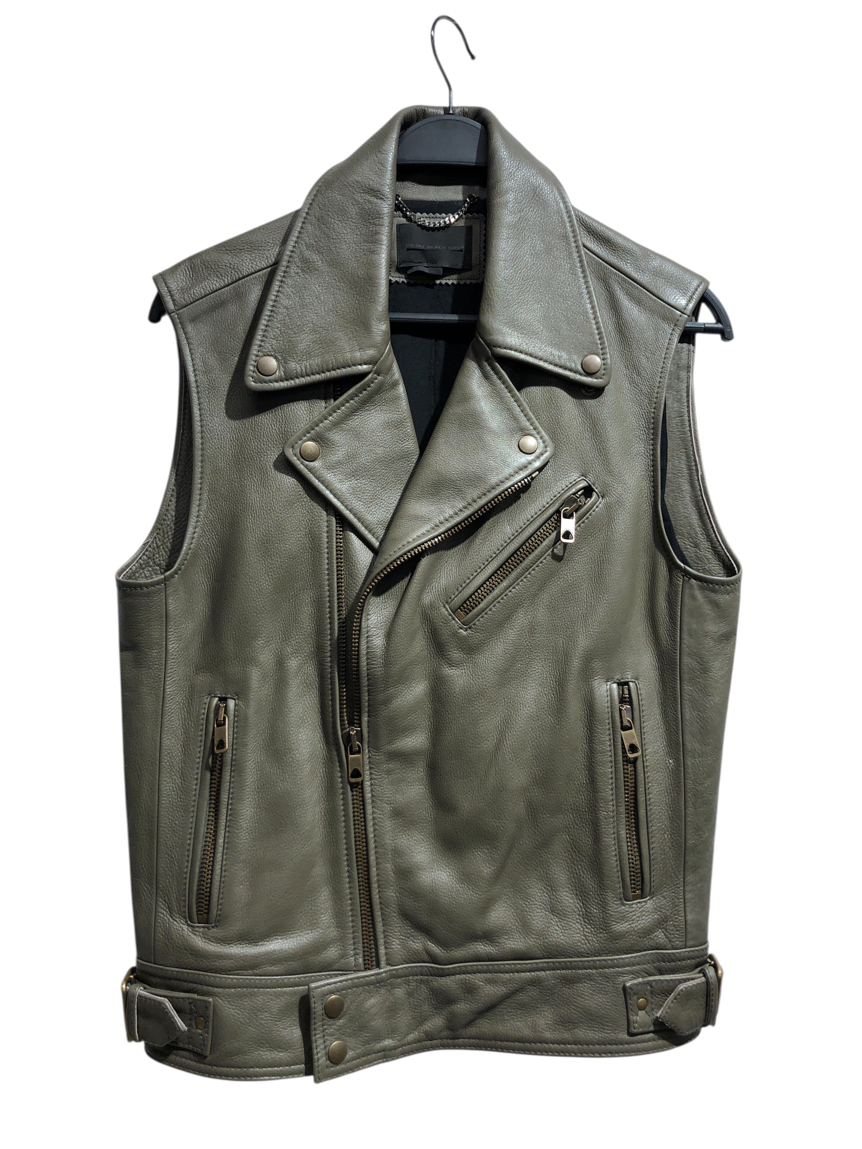 DIESEL BLACKGOLD/Vest/M/Leather/KHK/ view 1