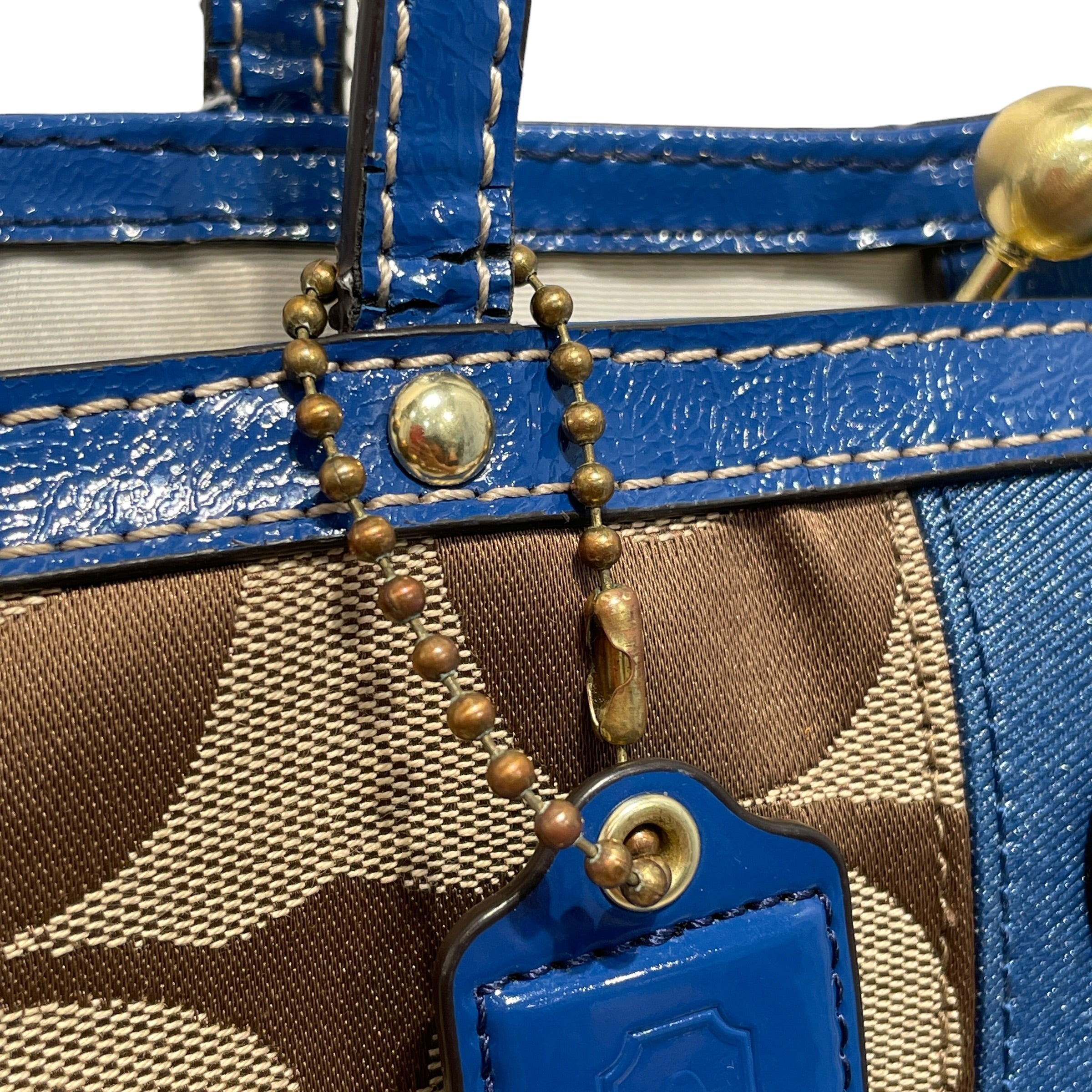 COACH/Hand Bag/Monogram/Leather/BLU/Kiss Lock Handbag view 7