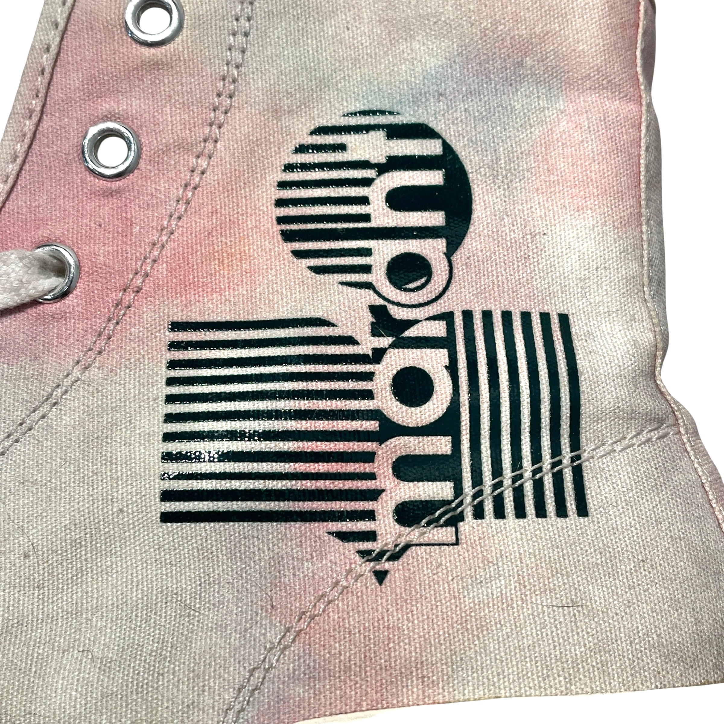 ISABEL MARANT/Hi-Sneakers/US 10/Graphic/Cotton/CRM/pink outline green logo view 6