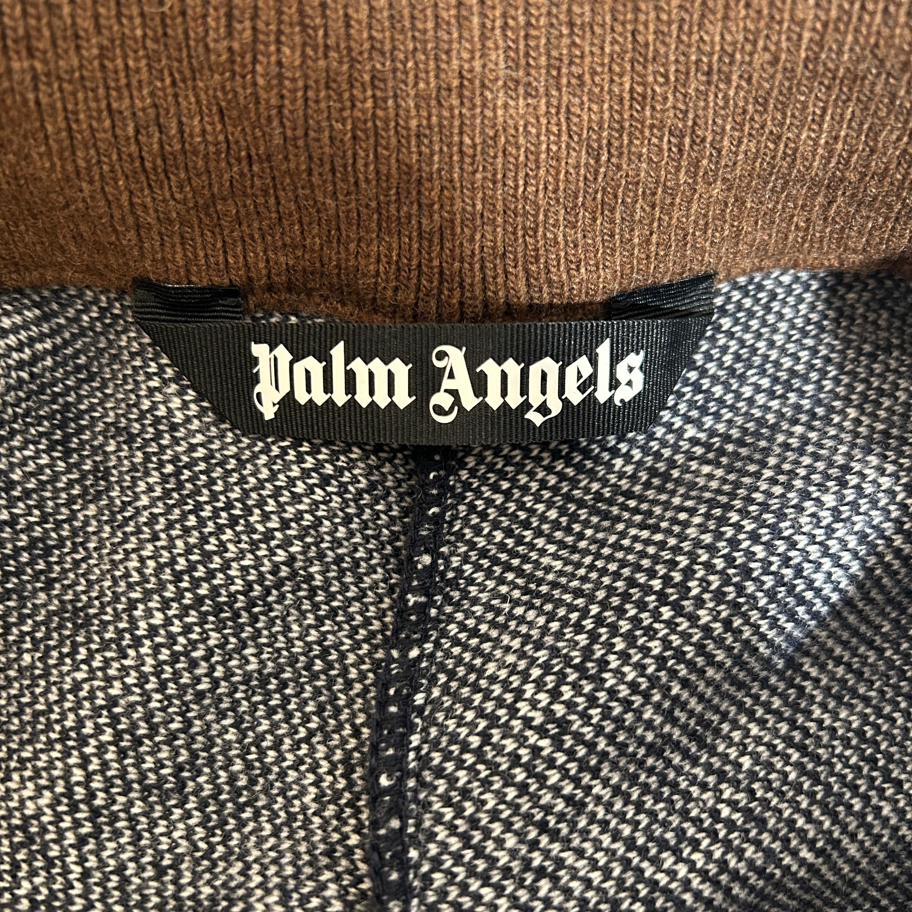 Palm Angels/Shorts/L/Wool/BRW/wide leg crochet logo view 3