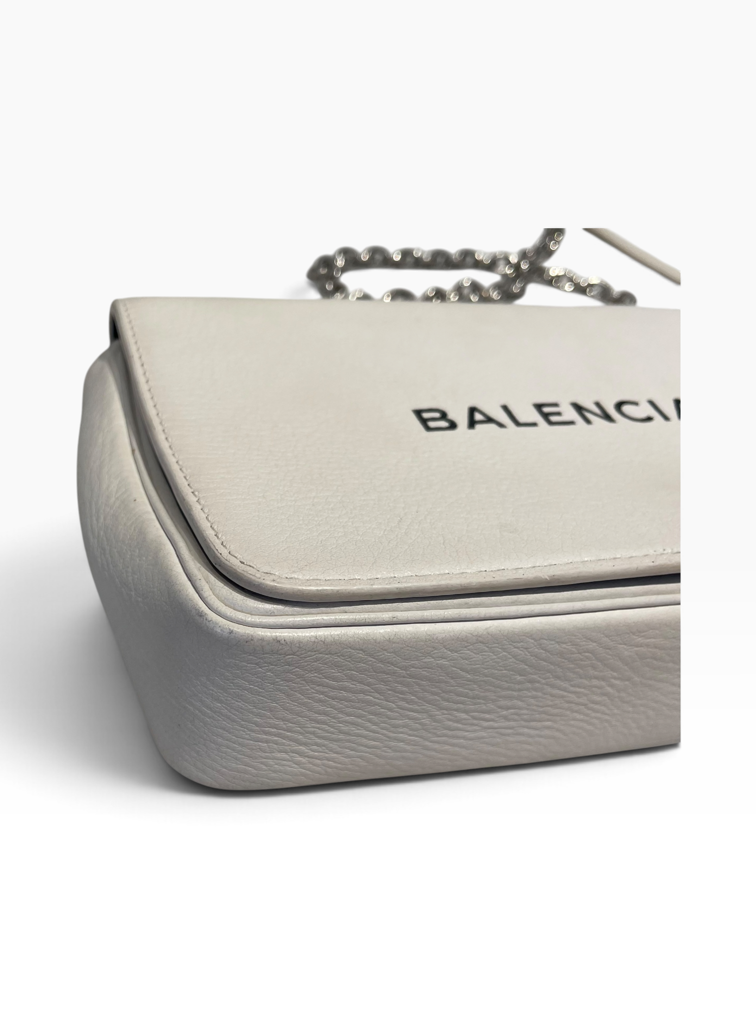 BALENCIAGA/Cross Body Bag/Leather/WHT/Leather Shoulder Bag view 8