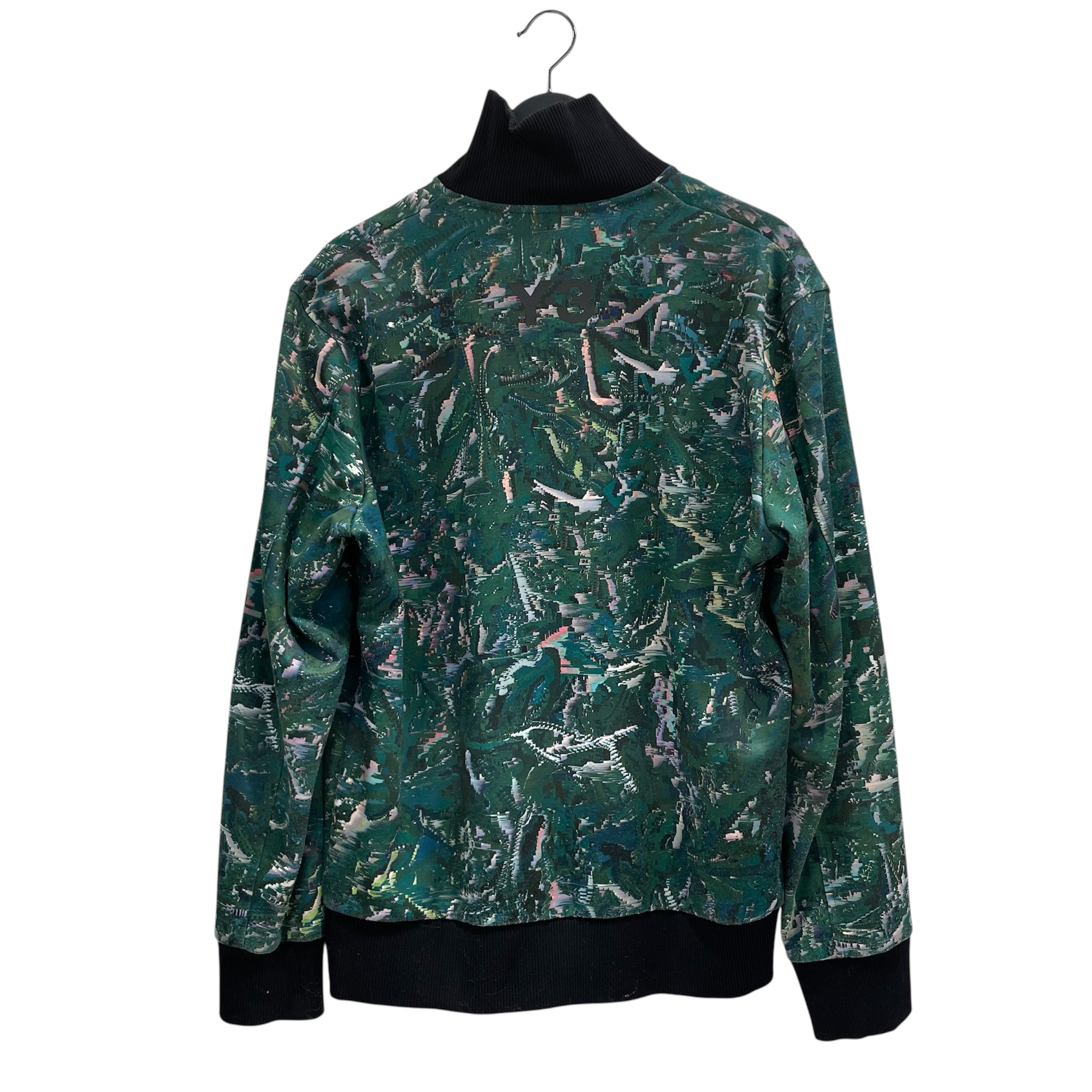 Y-3/Track Jkt/L/All Over Print/Cotton/GRN/3D GLITCH LIKE PATTERN ALL OVE view 2