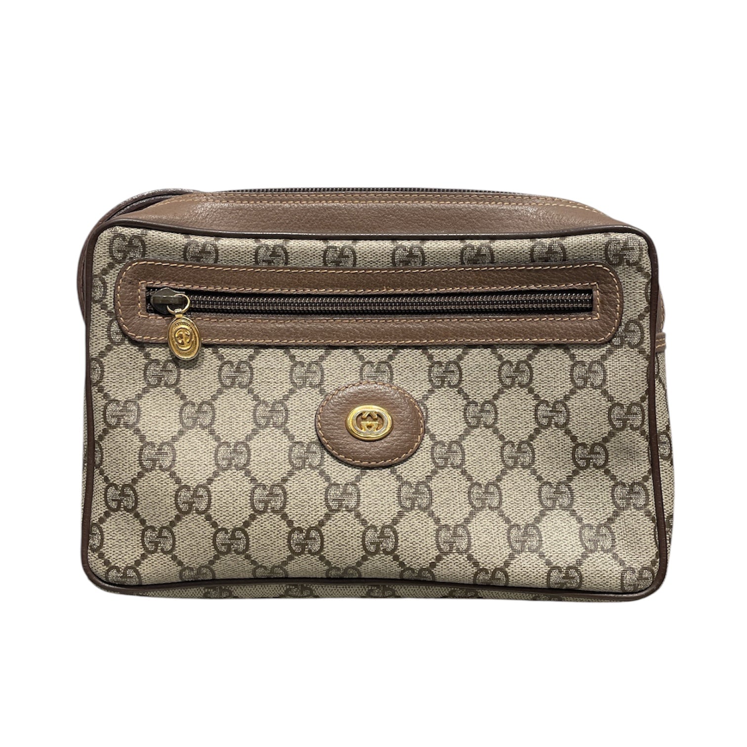 GUCCI/Clutch Bag/Monogram/Leather/BRW/GG SUPREME CLUTCH BAG view 1