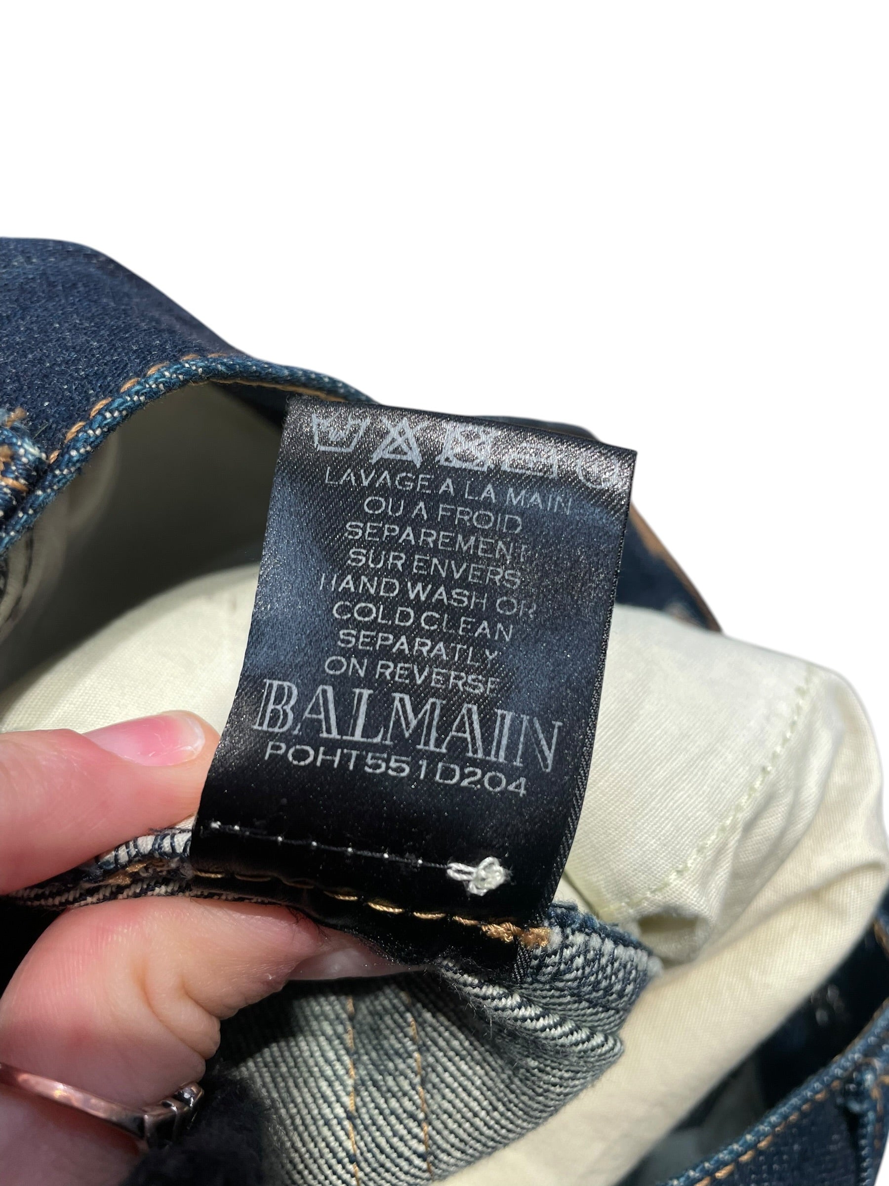BALMAIN/Skinny Pants/27/Cotton/IDG/POHT551D204 view 4