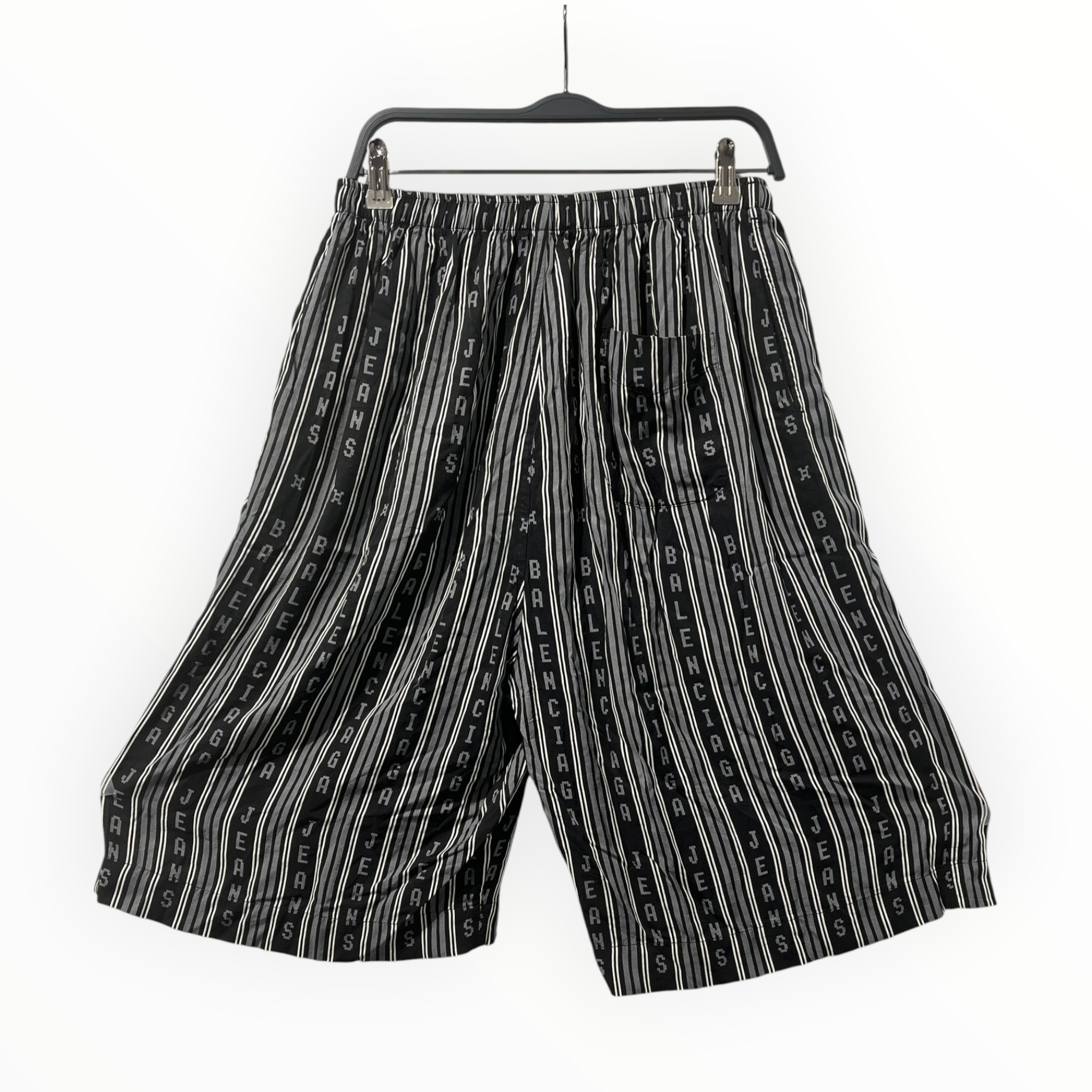 BALENCIAGA/Shorts/50/Polyester/BLK/All Over Print/HOMEWEAR JEANS LOGO view 2
