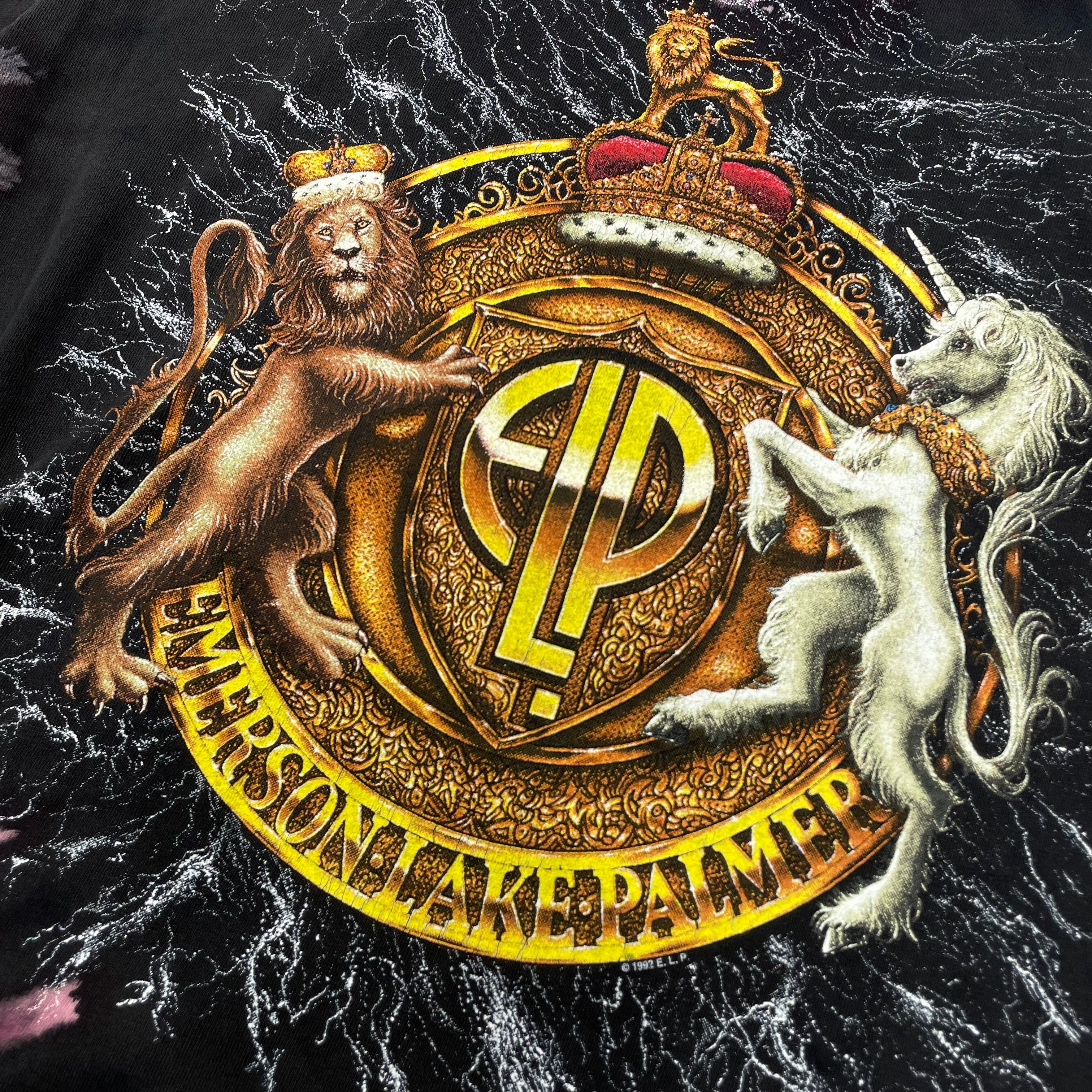 Vintage/T-Shirt/L/Cotton/BLK/All Over Print/93’ Emerson Lake Palmer Tour view 5