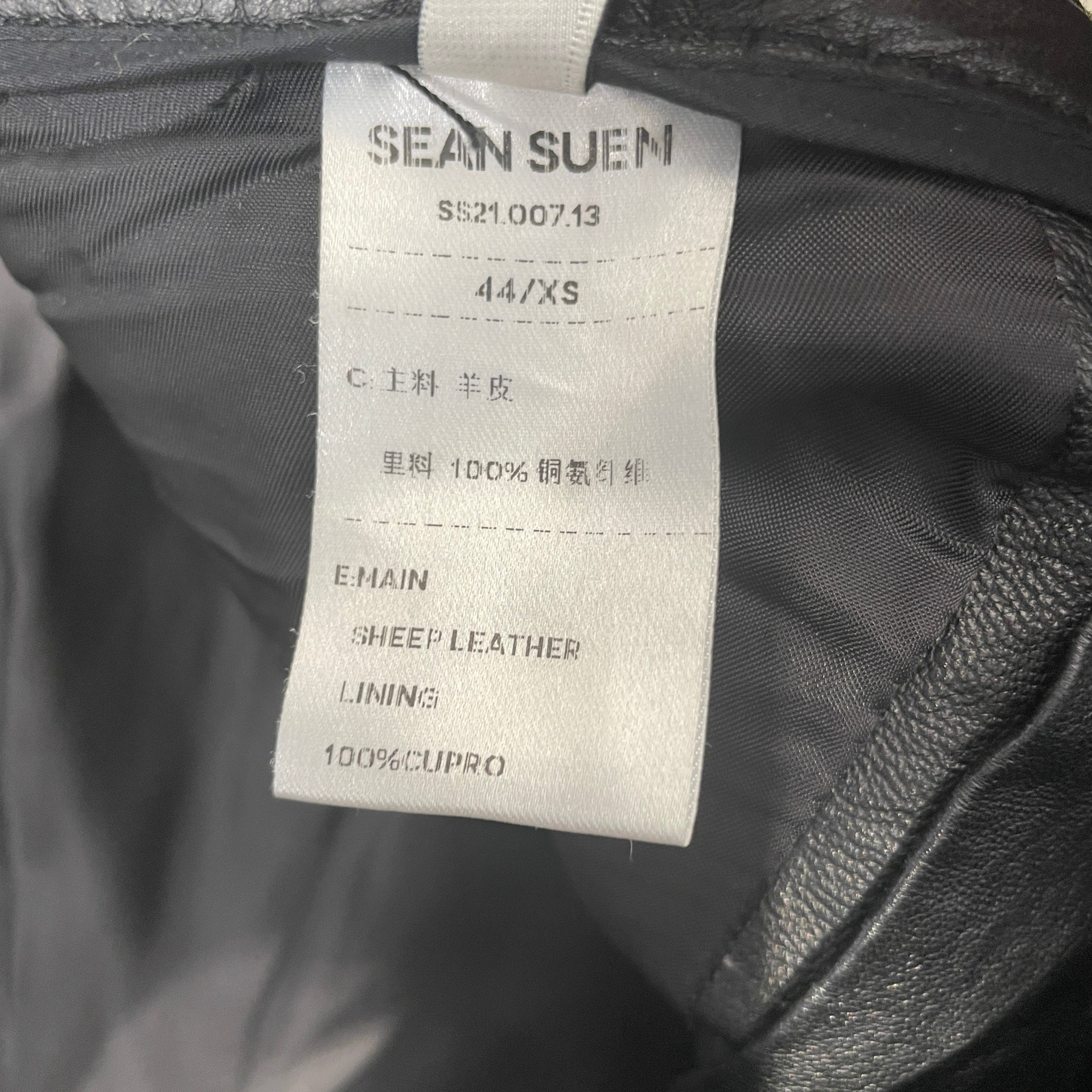 SEAN SUEN/Shorts/XS/Leather/BLK/ view 5