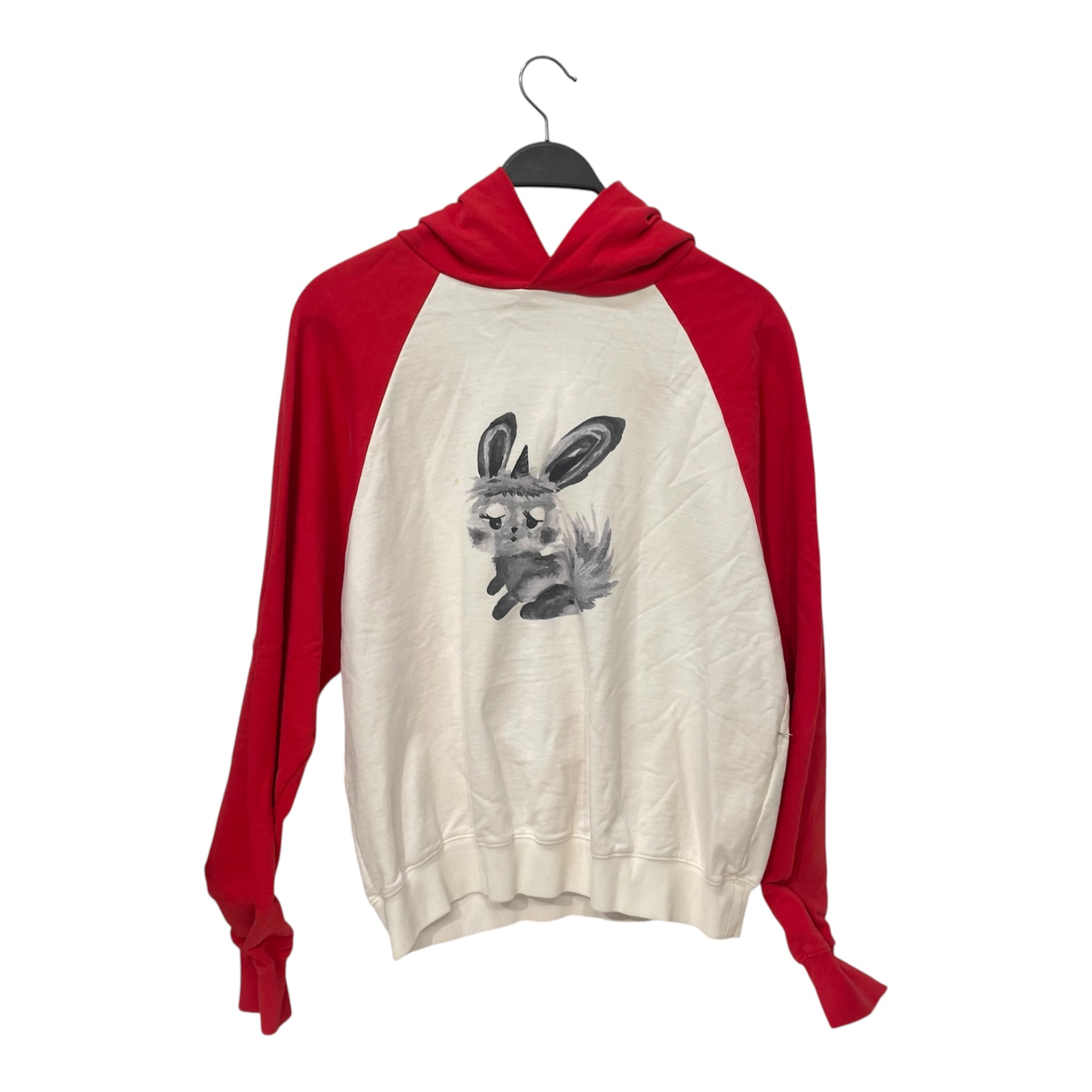 WE11DONE/Hoodie/S/Cotton/WHT/RED&WHT RABBIT HGOODIE view 1