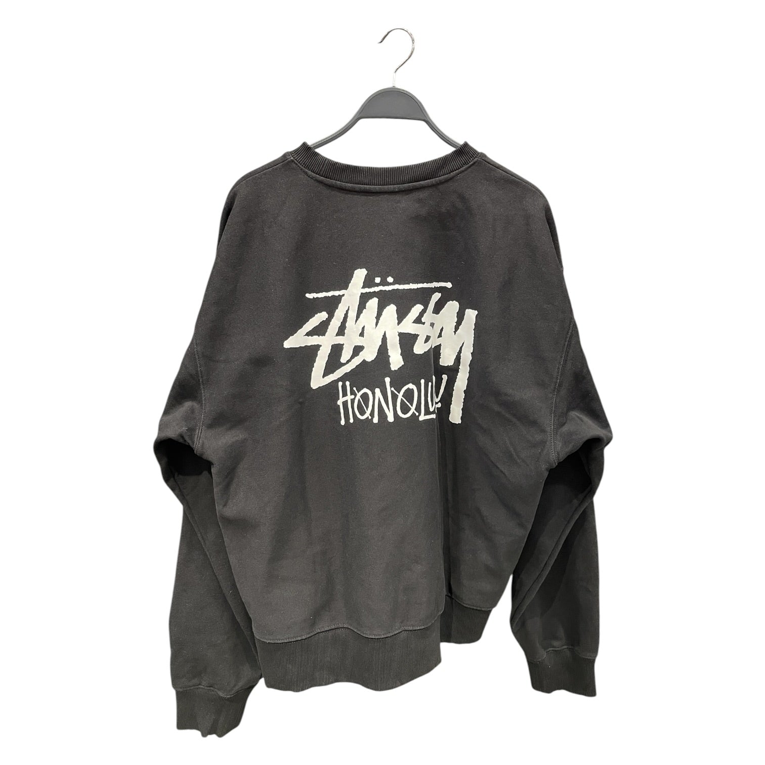 STUSSY/Sweatshirt/XXL/Cotton/BLK/Honolulu Basic Logo Crewneck view 2