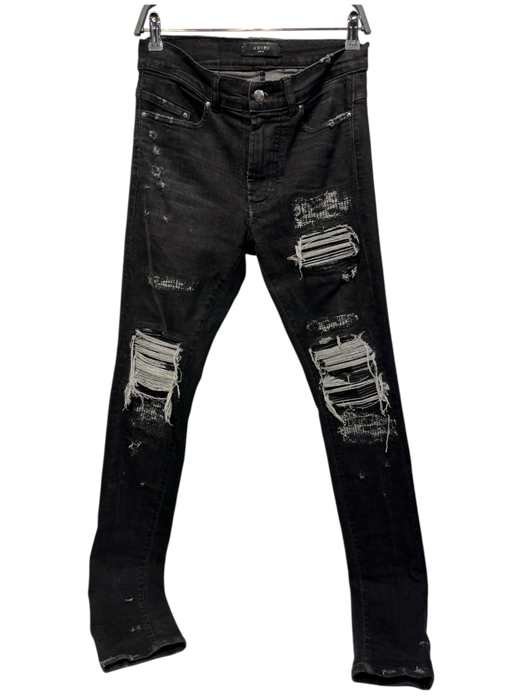 AMIRI/Skinny Pants/29/Cotton/BLK/DISTRESSED KNEES/THIGHS view 1