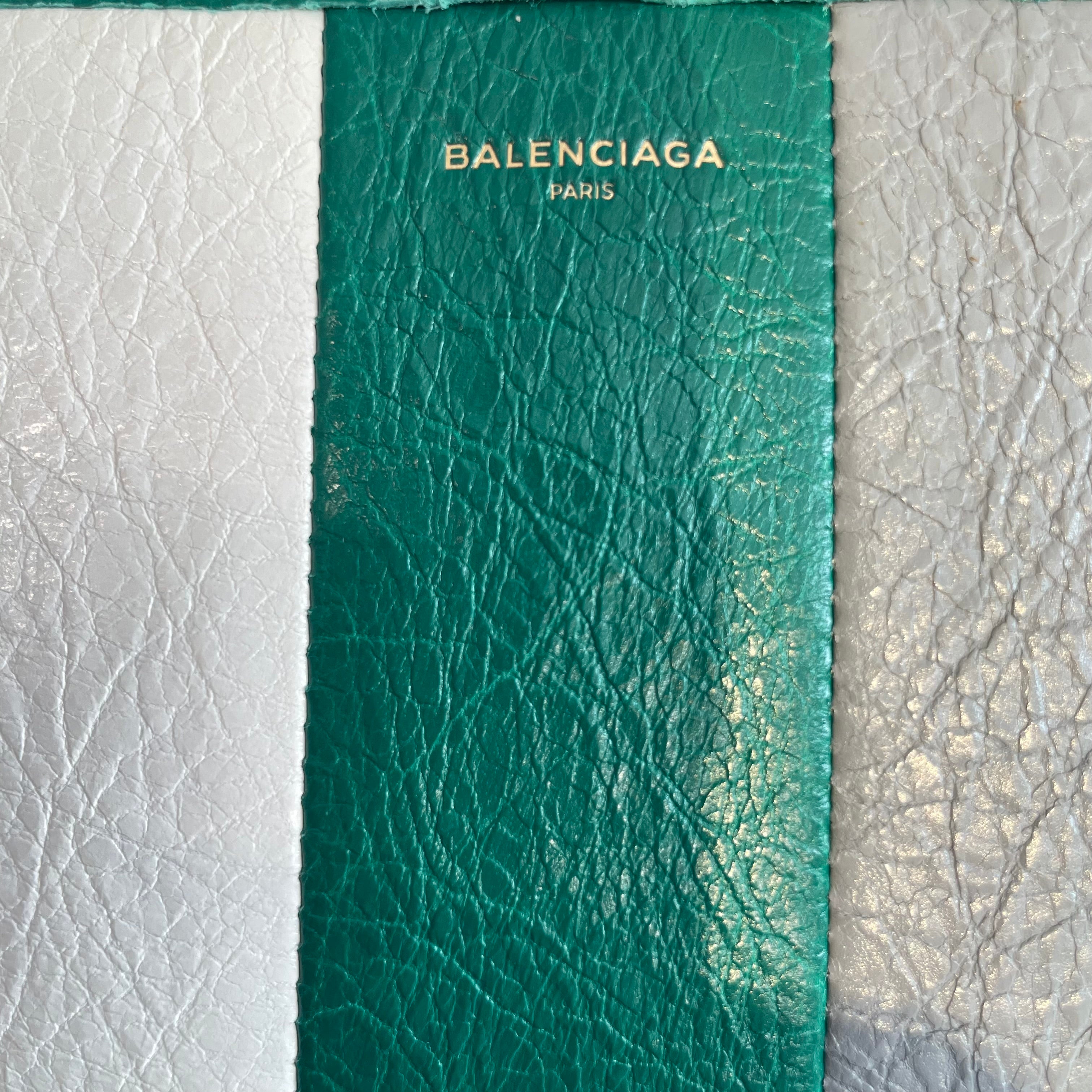 BALENCIAGA/Bifold Wallet/Stripe/Leather/MLT/ ZIP WLLT GRN/WHT/GRY/BLK view 4