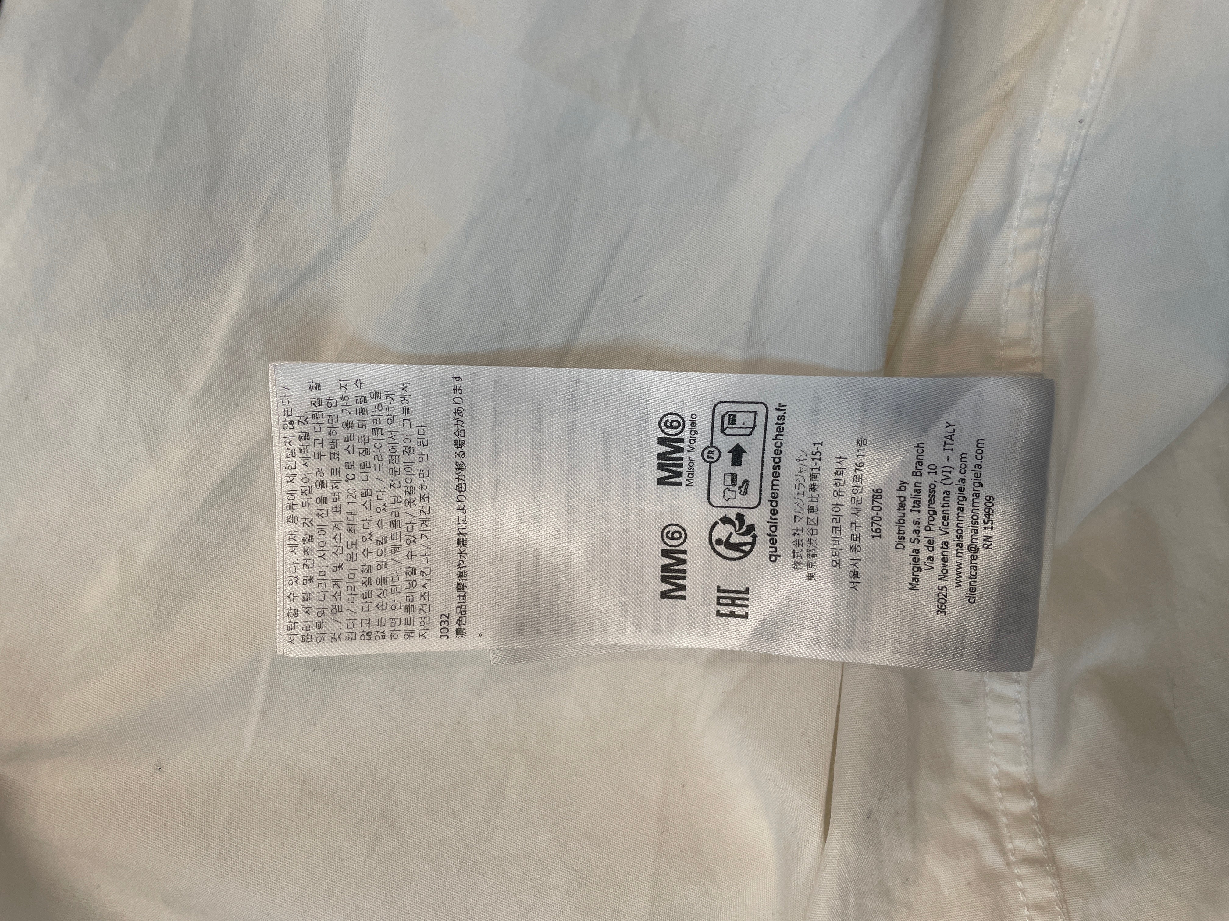 MM6/LS Shirt/52/Cotton/WHT/YLW TAG view 10