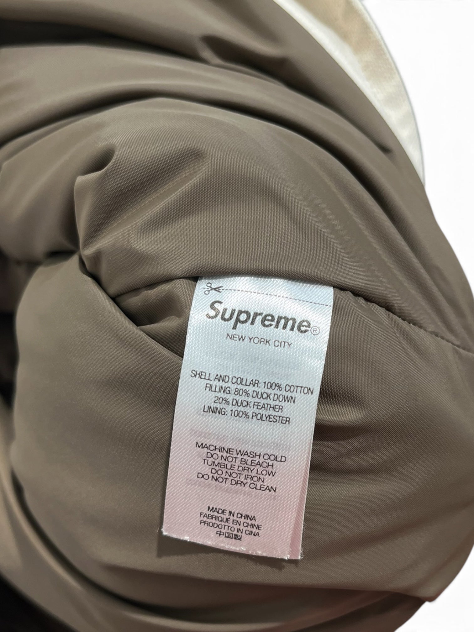 Supreme/Schott/Puffer Jkt/M/Cotton/CRM/DENIM PUFFER DOWN view 4