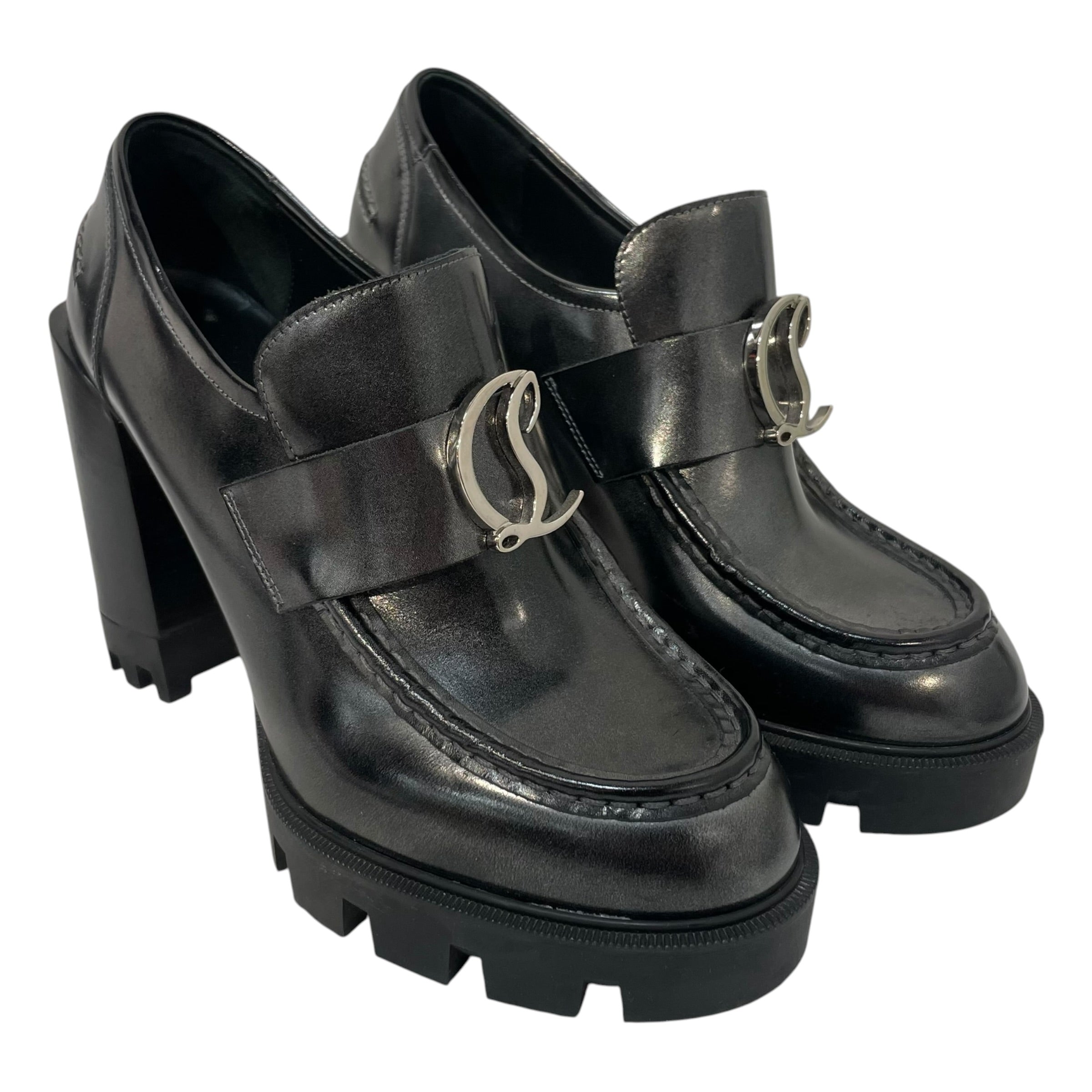 Christian Louboutin/Heels/EU 37/Leather/BLK/Moc Lug Alta 100 view 1